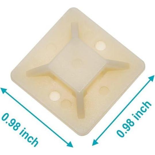 Montajes de Bridas Adhesivas Monoprice 25mm 100pcs Blanco