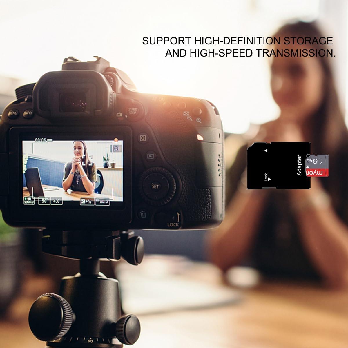 2 Tarjetas Micro SD 16GB myemuun C10 UHS-1 con Adaptador