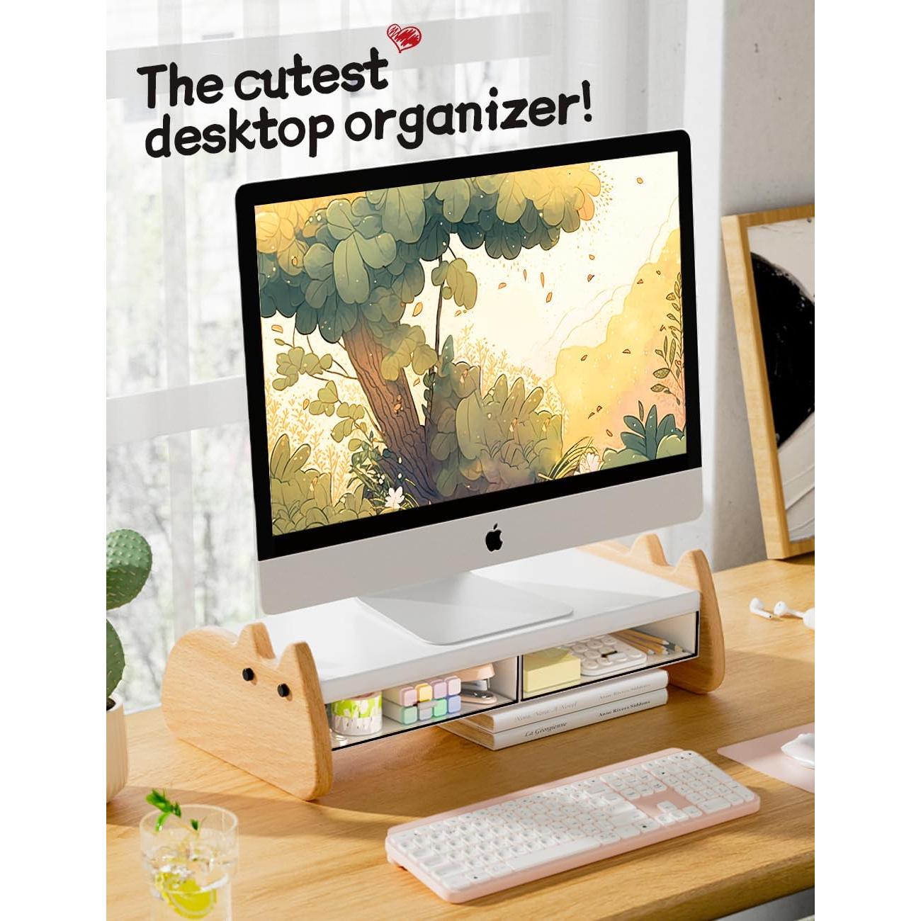 Soporte Elevador para Monitor AFOOYO con Cajones Acrílicos