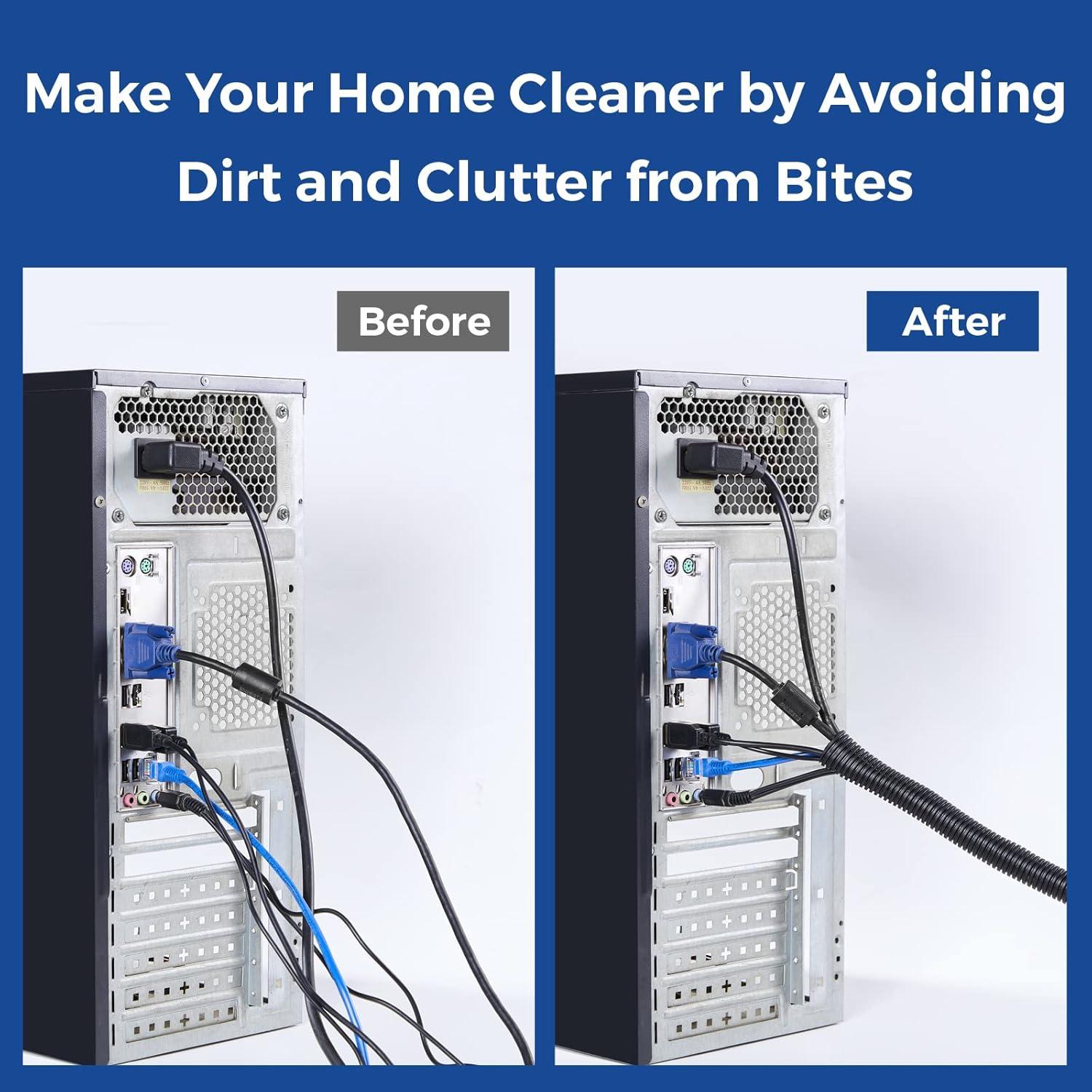 Manga de Alambre 1.27 cm x 3.05 m YCLYC Negra para Cables