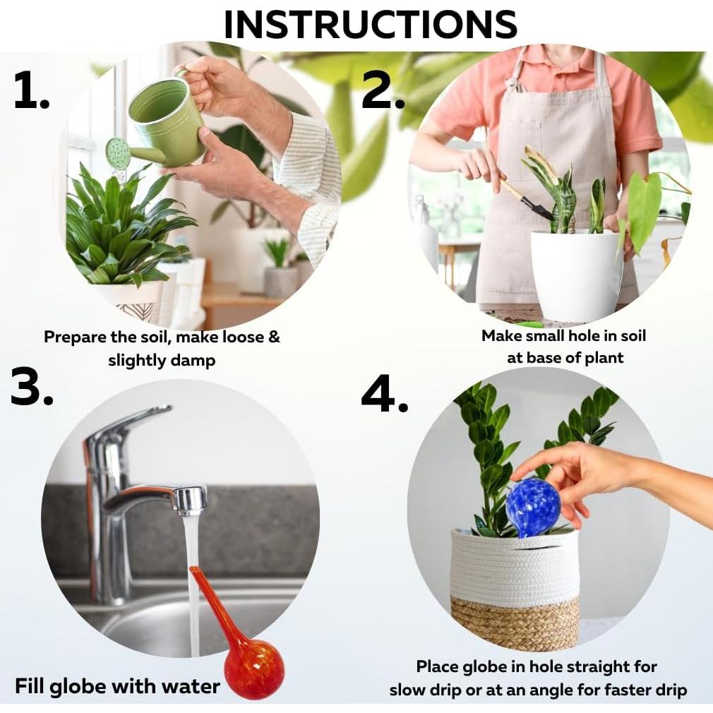 Esferas de Riego Automático Evelots - Paquete de 3 - Vidrio 14.6cm