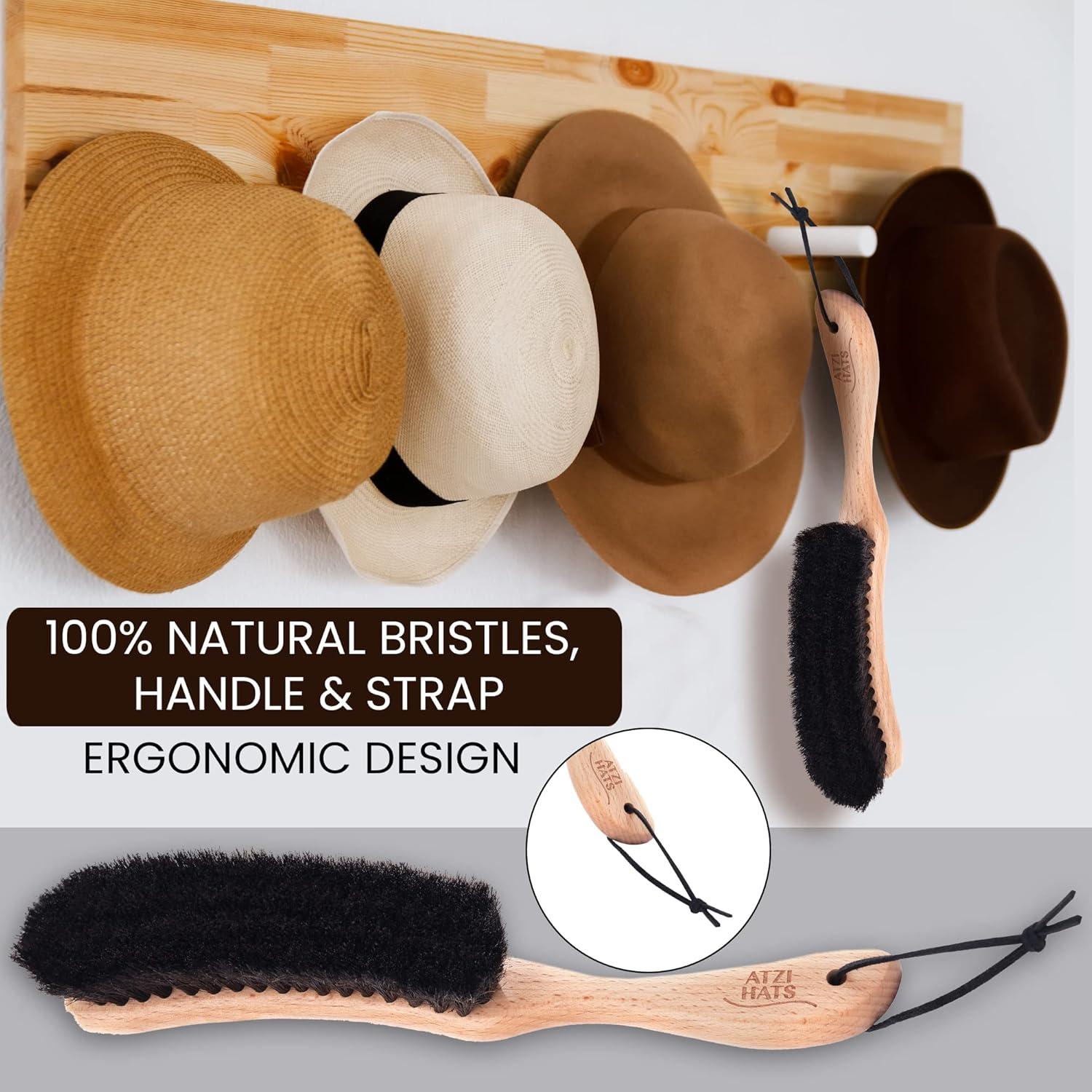 Cepillo para Sombreros Atzi Hats - Cerdas de Caballo 100% - 26.67 cm