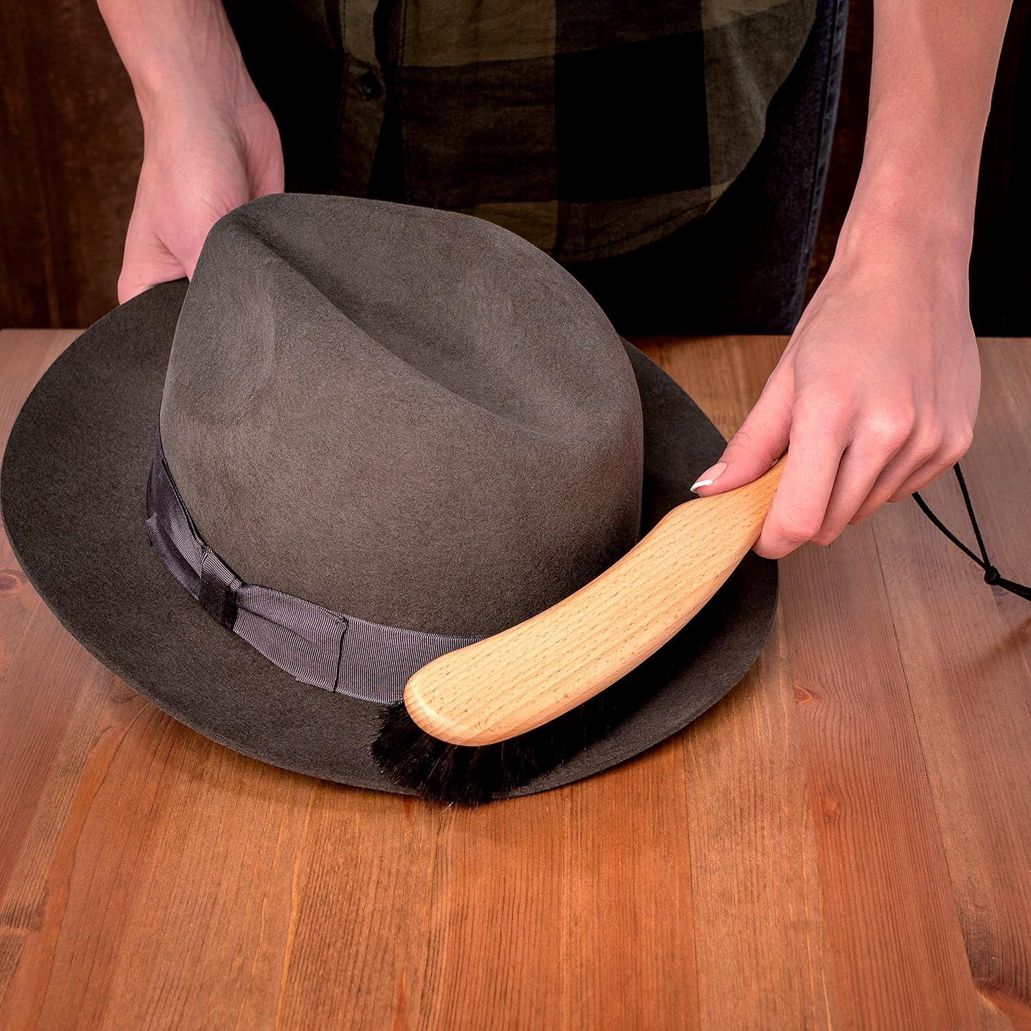 Cepillo para Sombreros Atzi Hats - Cerdas de Caballo 100% - 26.67 cm