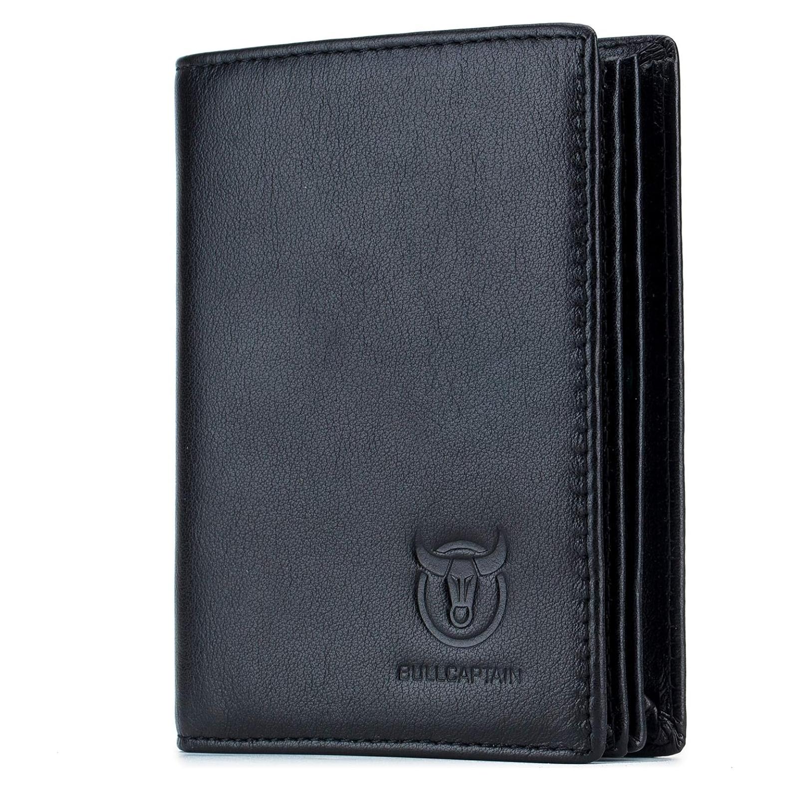 Cartera Bifoliar de Cuero BULLCAPTAIN con 15 Ranuras RFID