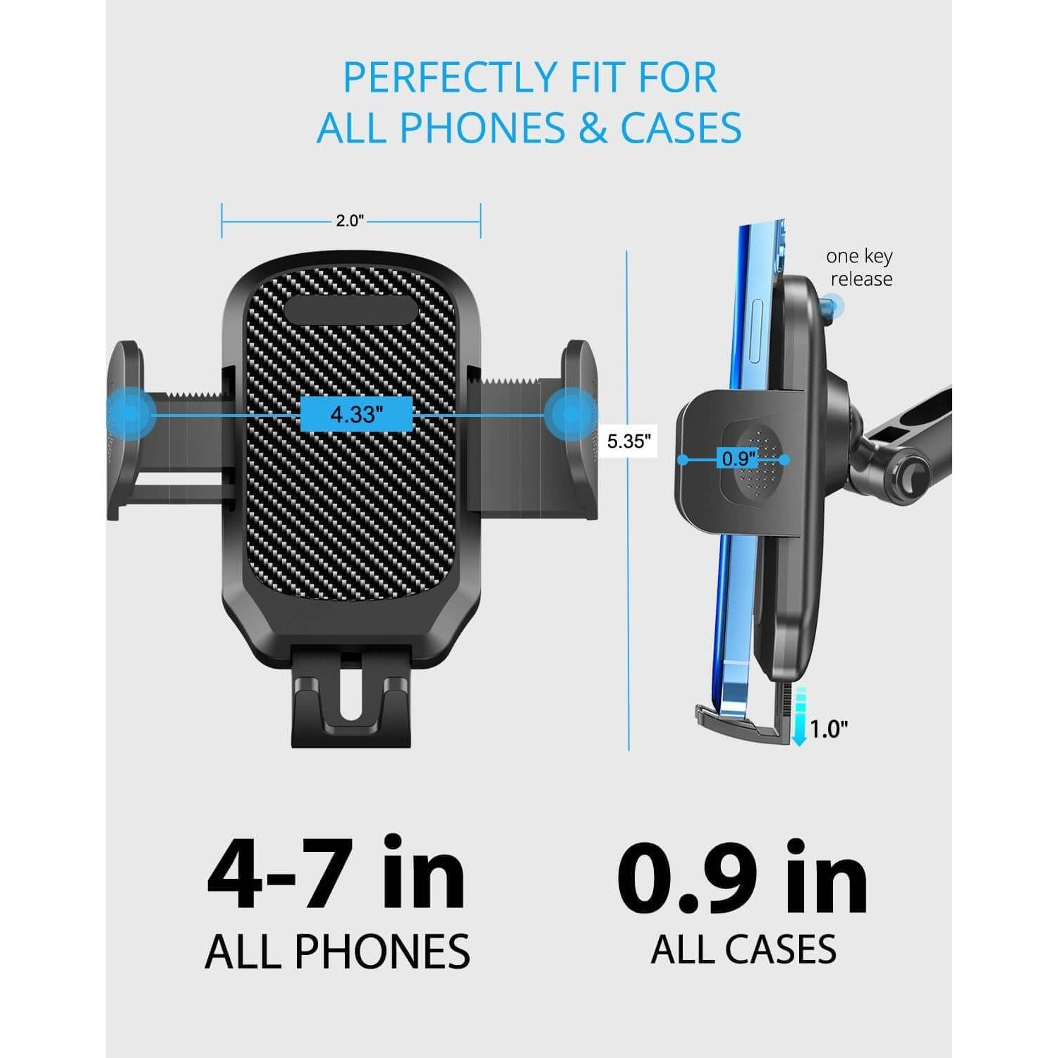 Soporte para Teléfono de Coche Qiling - Espejo Retrovisor Ajustable