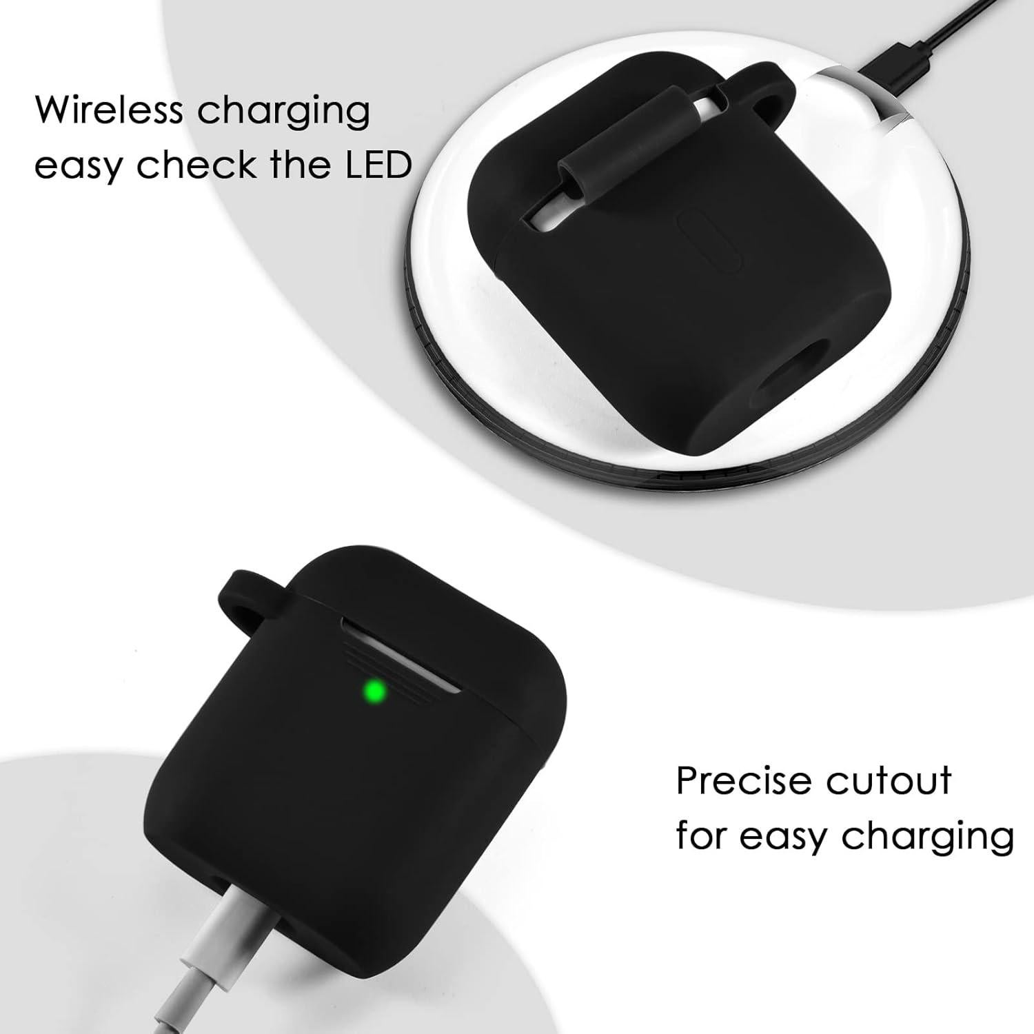 Funda de Silicona Filoto para AirPods 1 y 2 - Negro