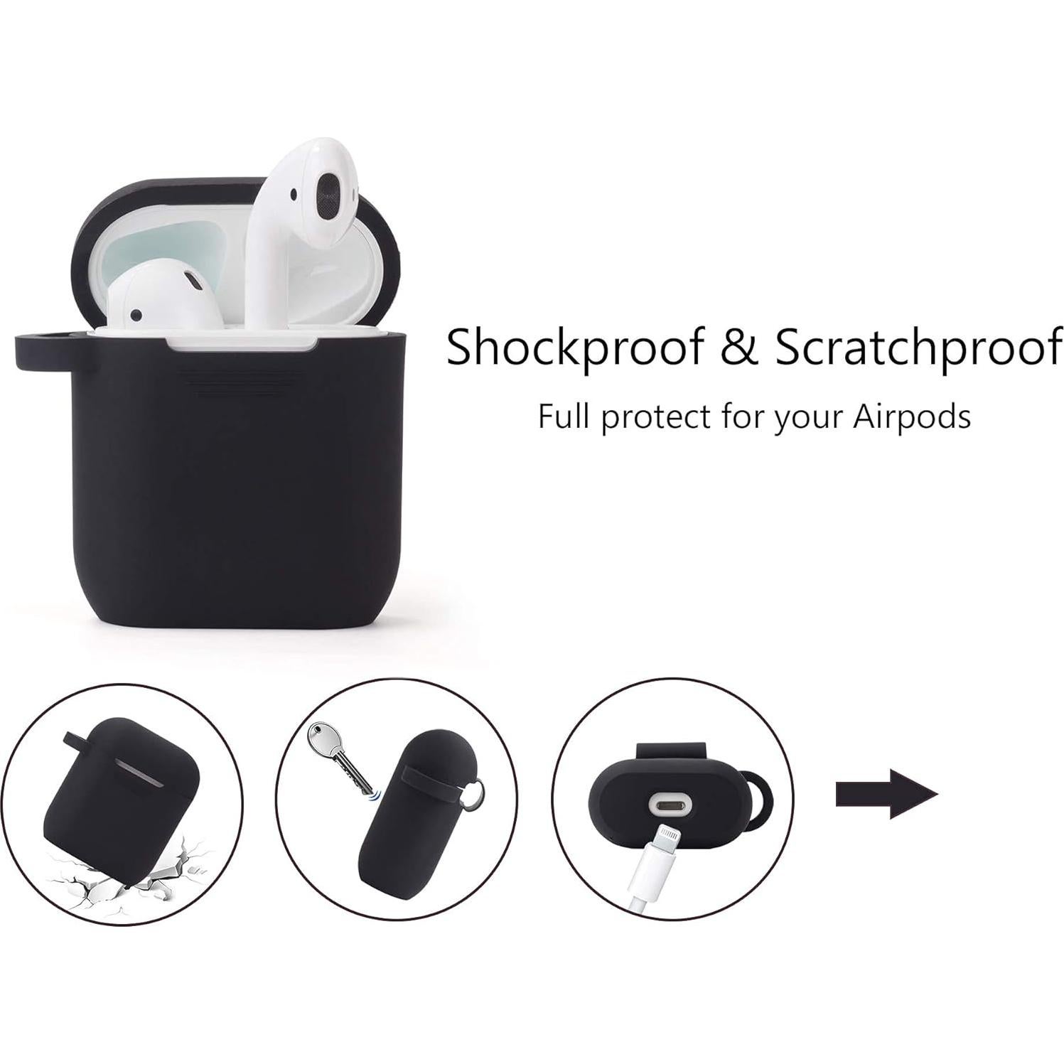 Funda de Silicona Filoto para AirPods 1 y 2 - Negro