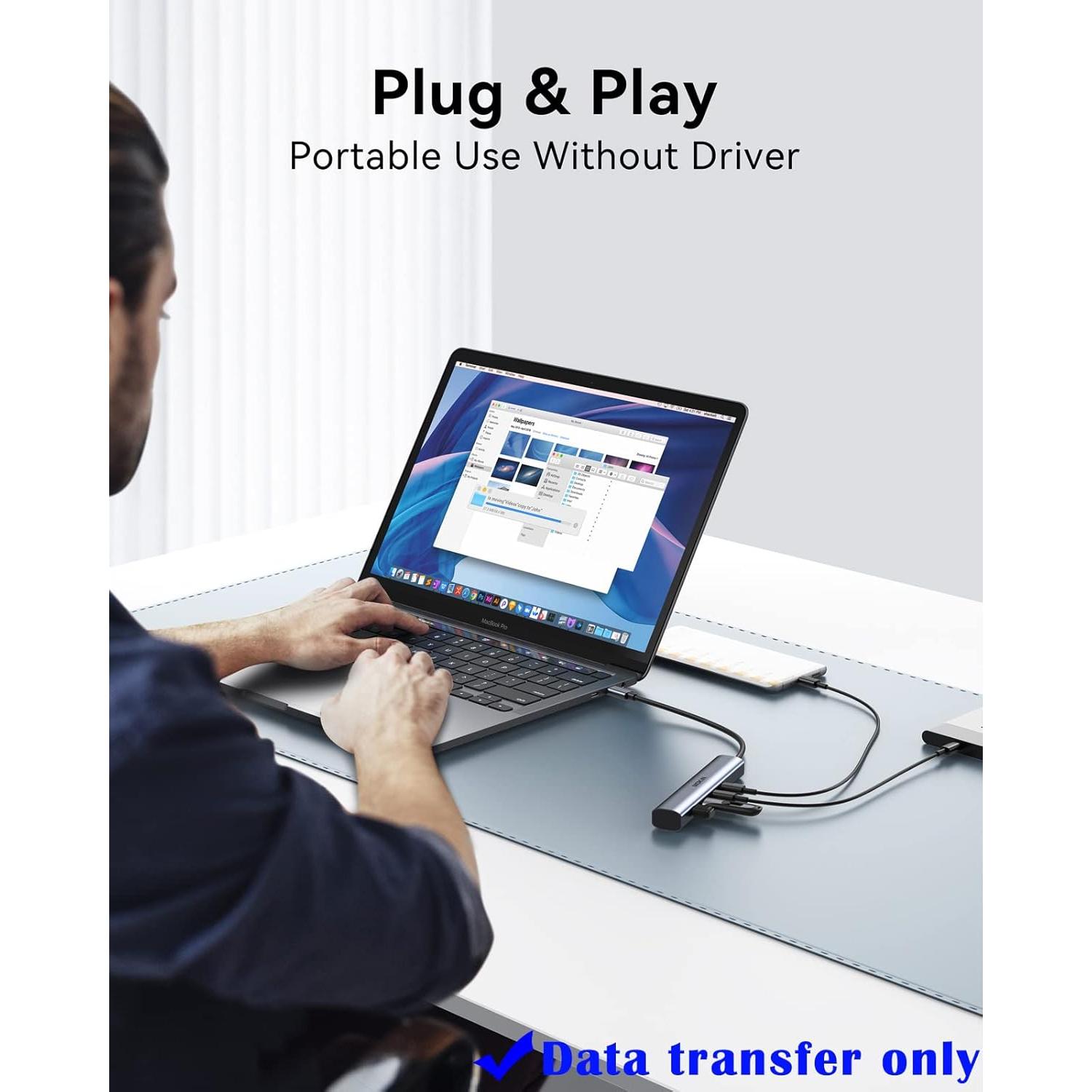 Hub USB C MOKiN 4 Puertos 10Gbps Adaptador Multiport