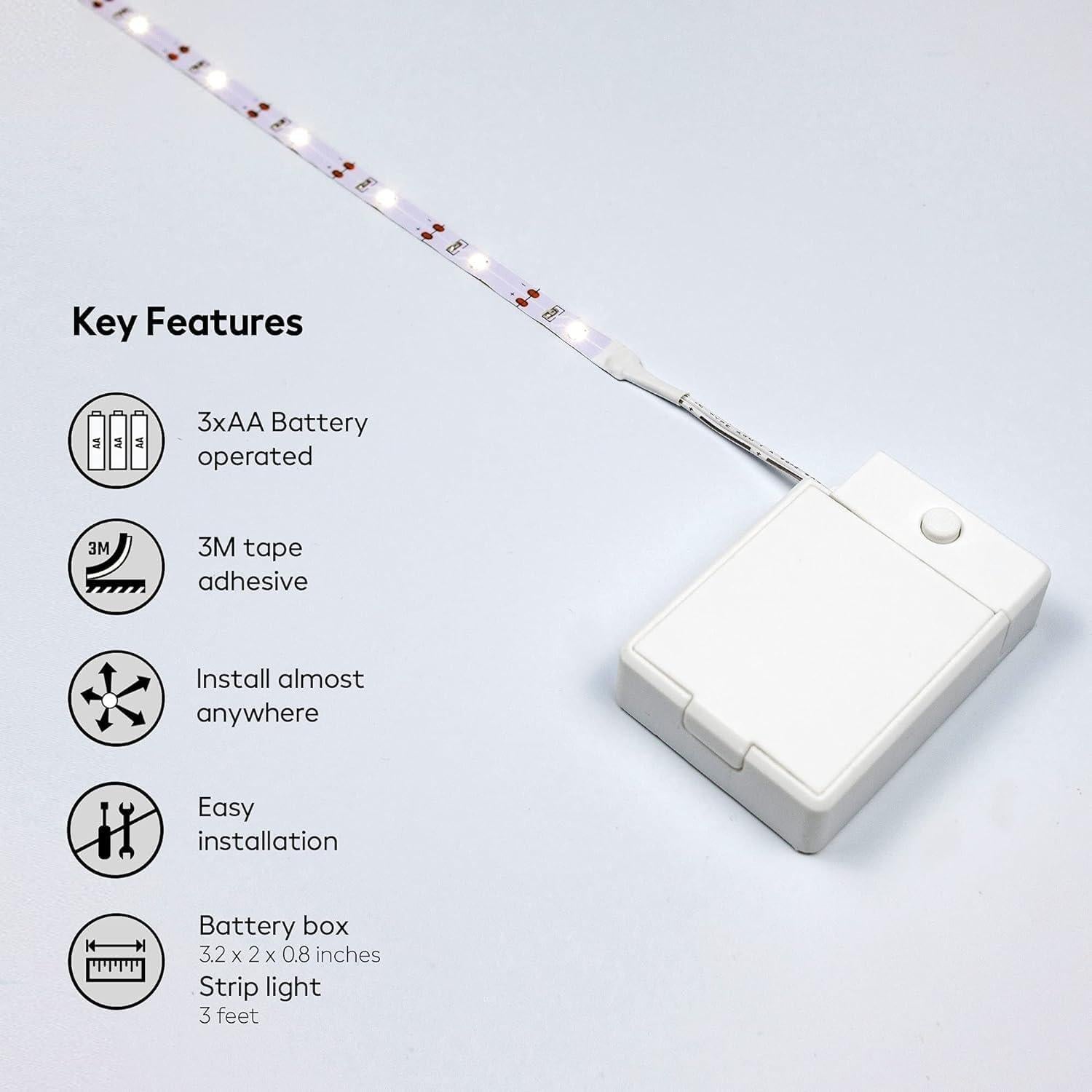 Luces de tira LED BestLuz 1.01m 3 paquetes blanco neutro 4000K