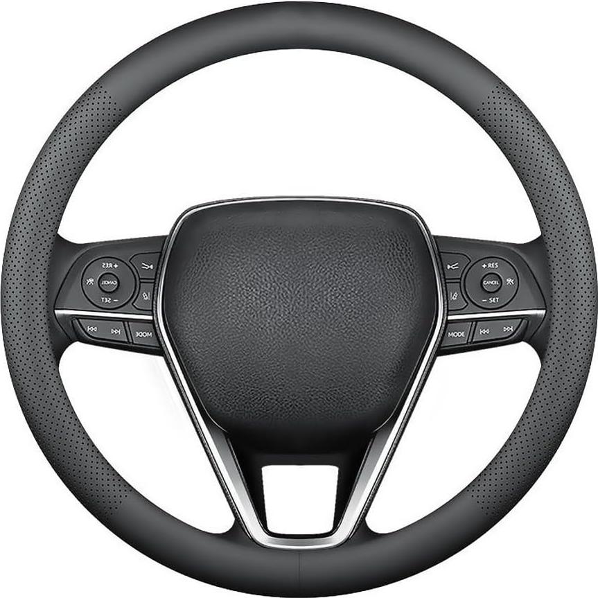 Cubierta de Volante de Cuero Nappa LKWLIKEI 37-38.5 cm Negra