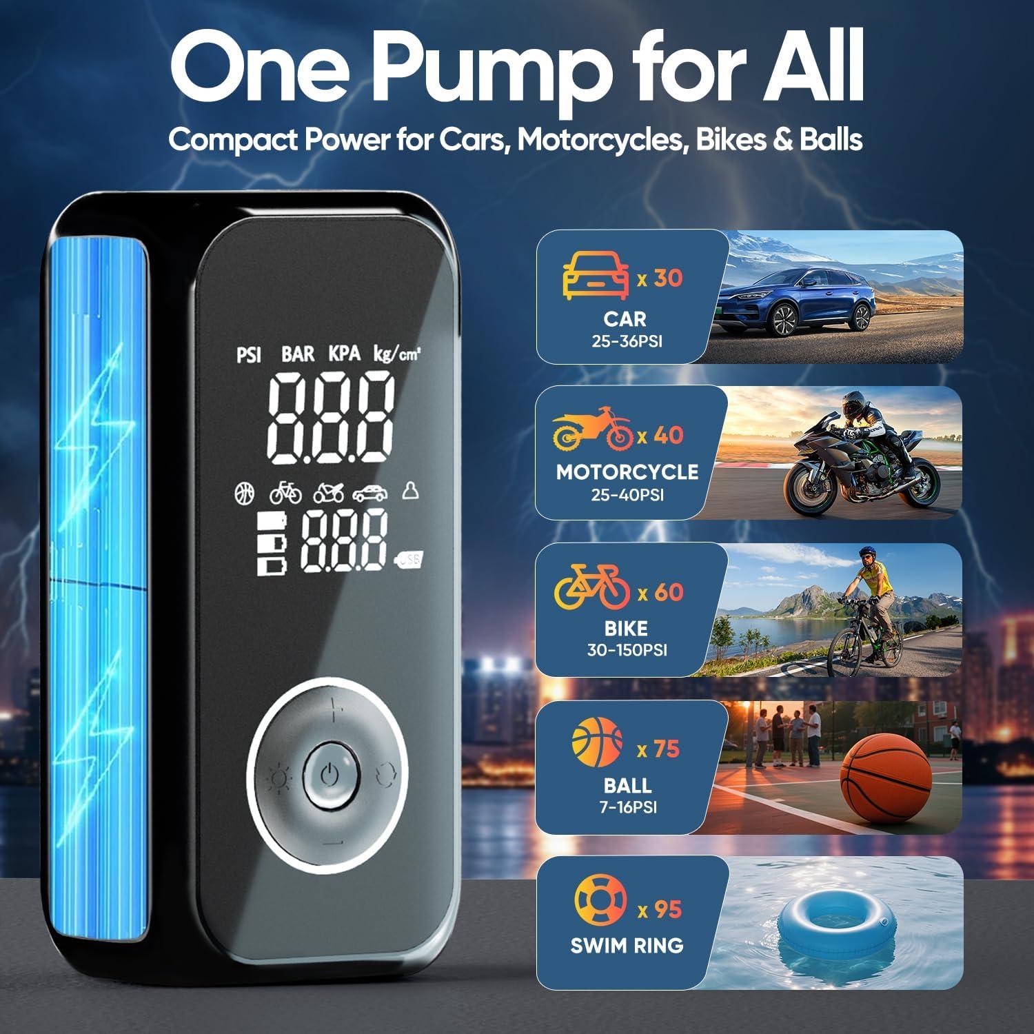 Inflador de Neumáticos Inalámbrico SODPE 150 PSI Portátil