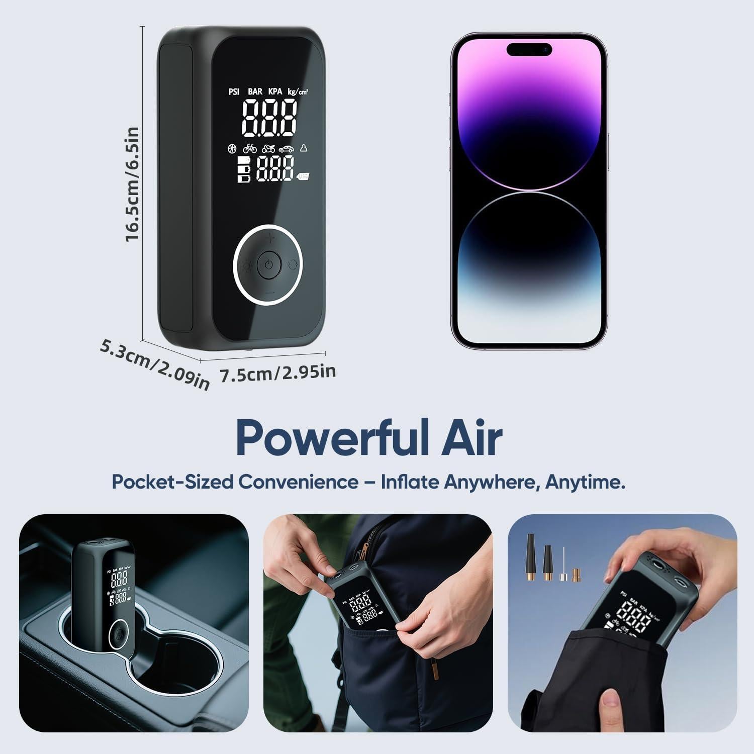 Inflador de Neumáticos Inalámbrico SODPE 150 PSI Portátil