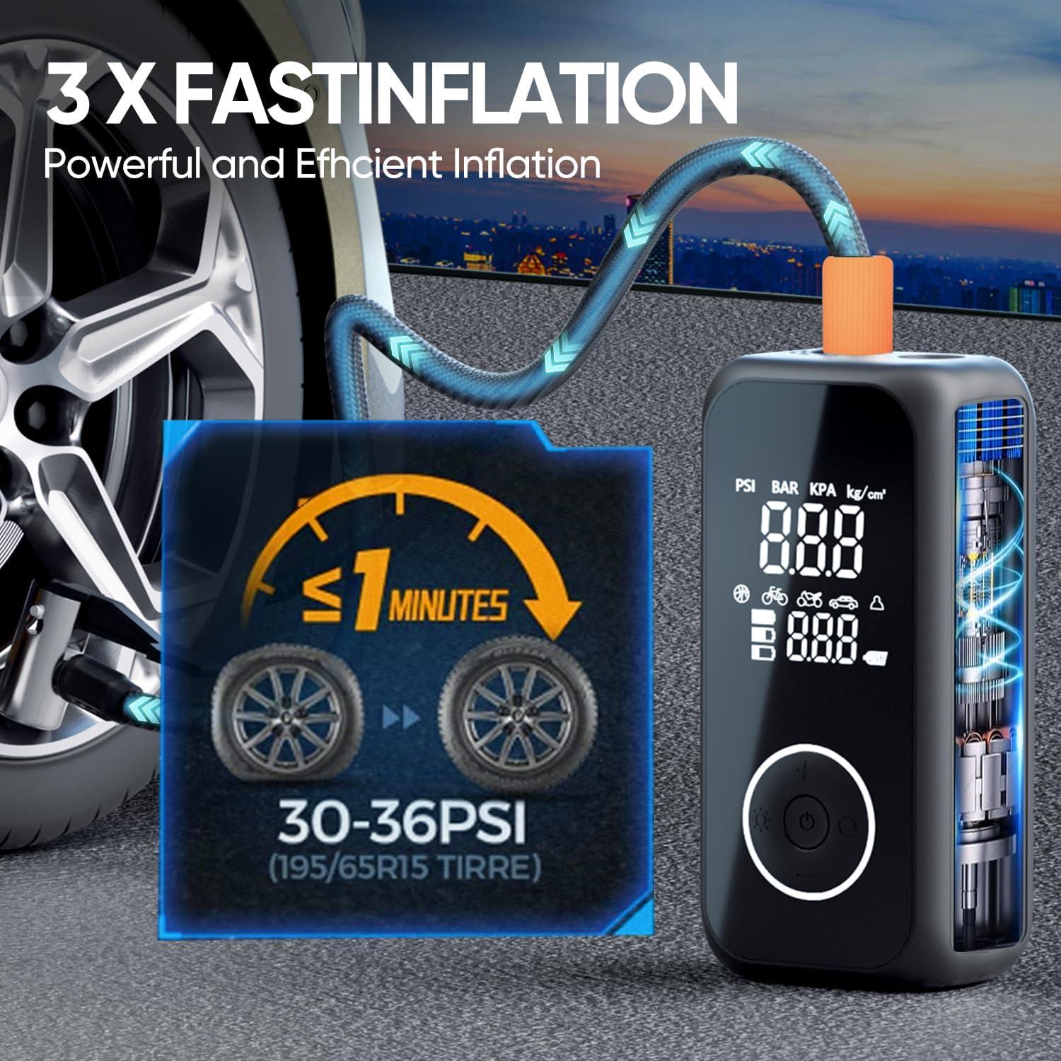 Inflador de Neumáticos Inalámbrico SODPE 150 PSI Portátil