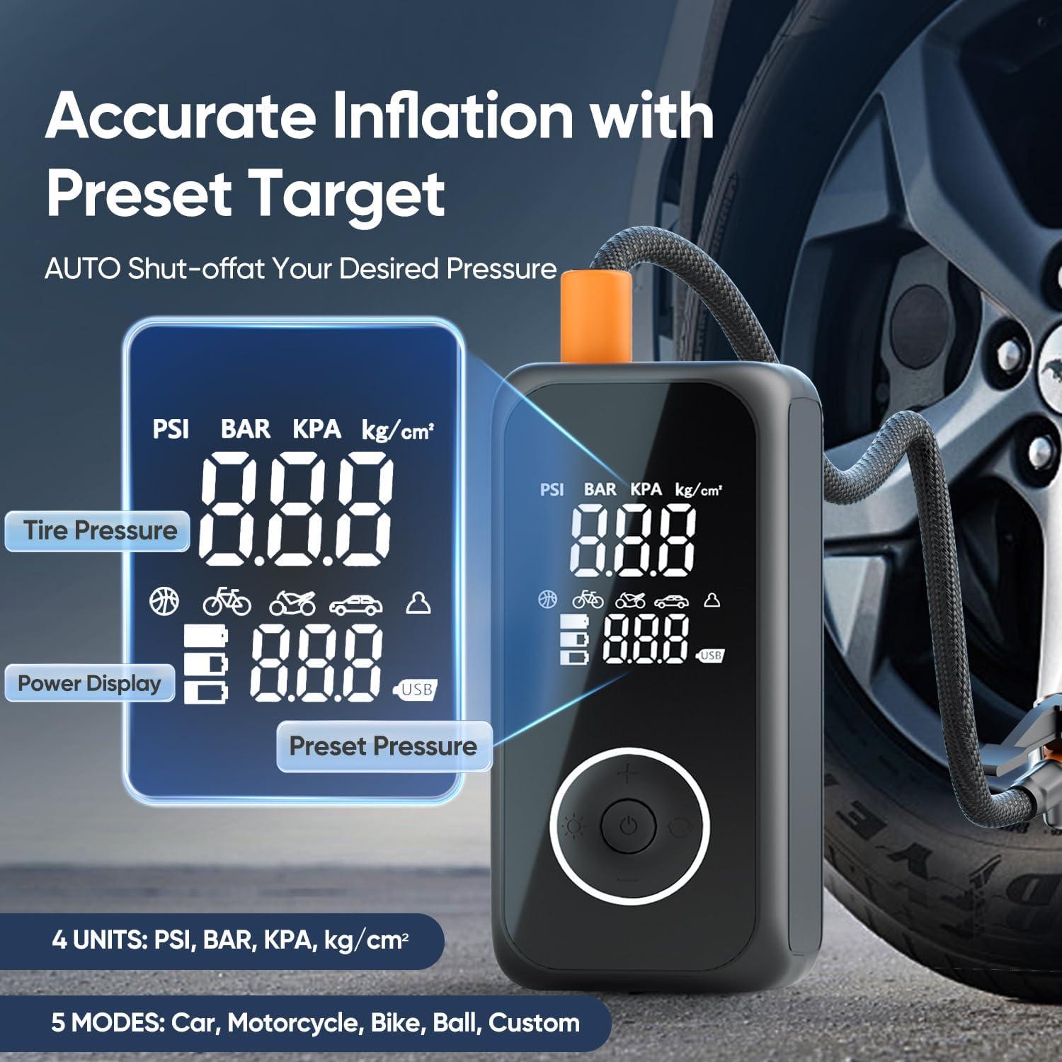 Inflador de Neumáticos Inalámbrico SODPE 150 PSI Portátil