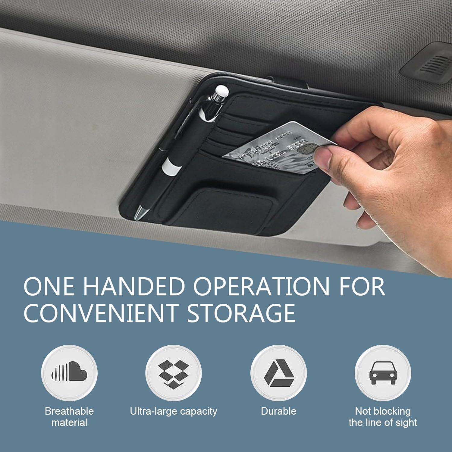 Organizador de Visera de Coche Anyhut - Soporte para Gafas y Documentos