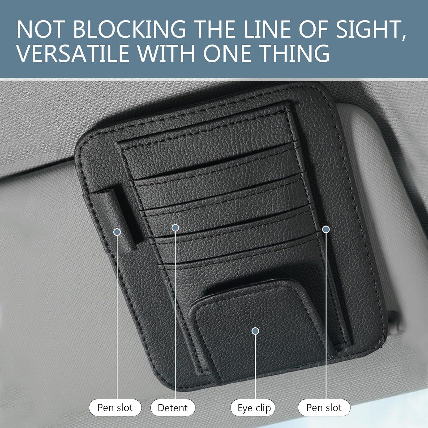Organizador de Visera de Coche Anyhut - Soporte para Gafas y Documentos