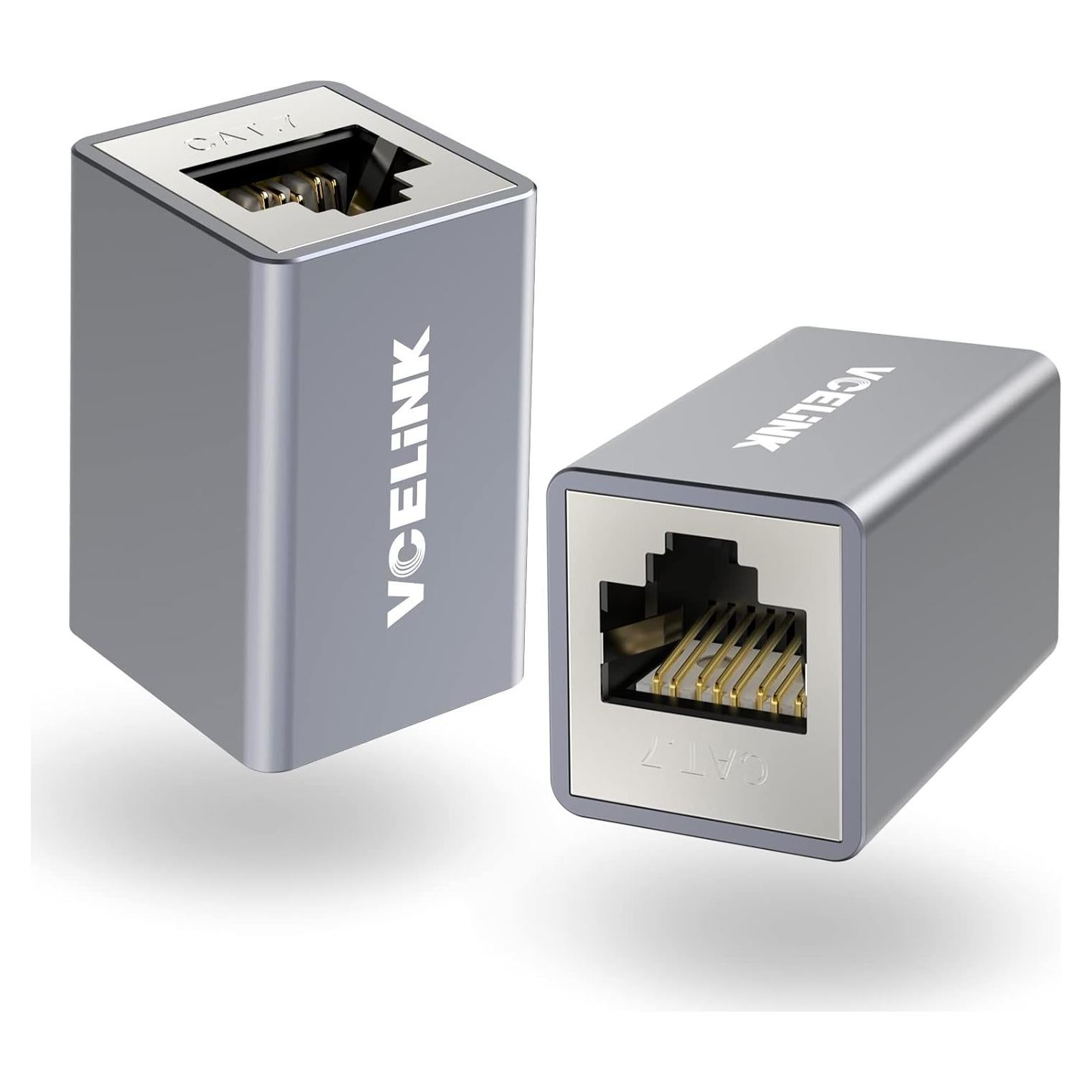 Acoplador Ethernet VCELINK RJ45 Cat7 Blindado 2-Pack