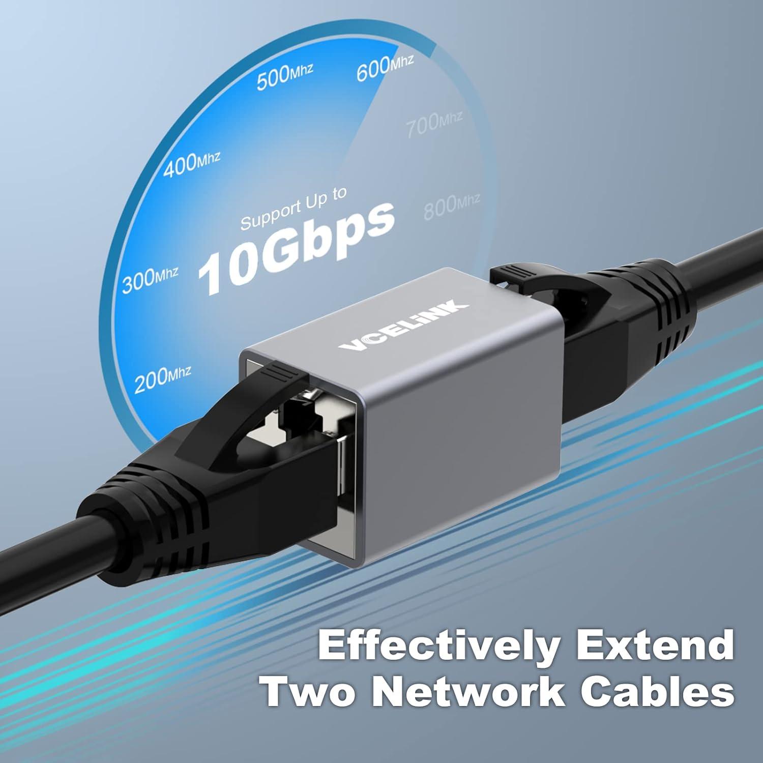 Acoplador Ethernet VCELINK RJ45 Cat7 Blindado 2-Pack