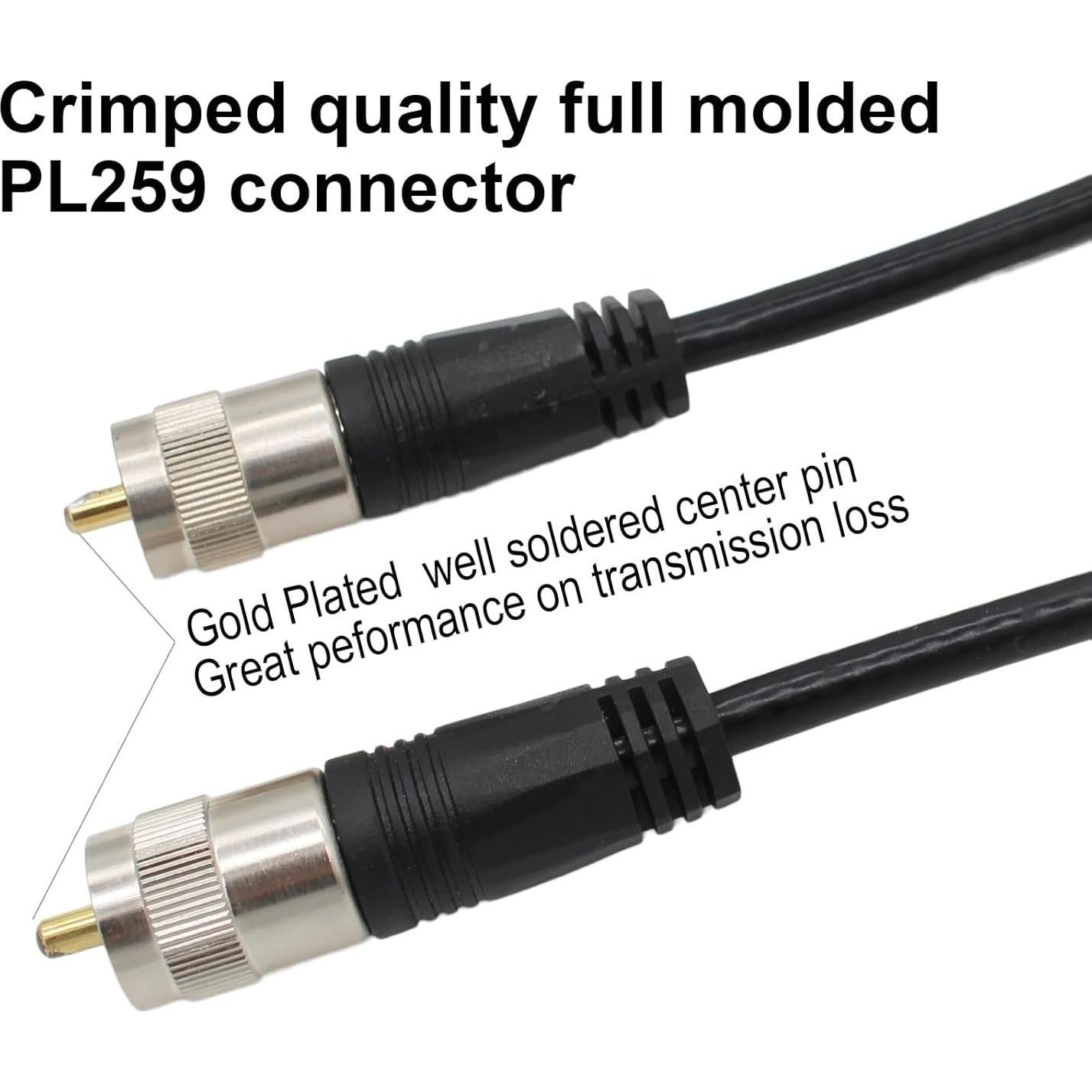 Cable Coaxial RG8X 0.91m PL259 UHF Macho a Macho Exgoofit