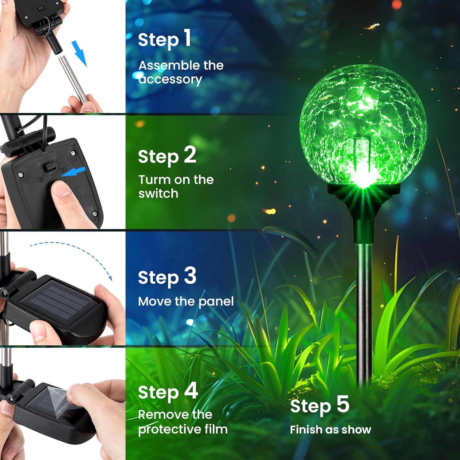 Luces de Jardín Solares GIGALUMI Paquete de 3 Multicolor