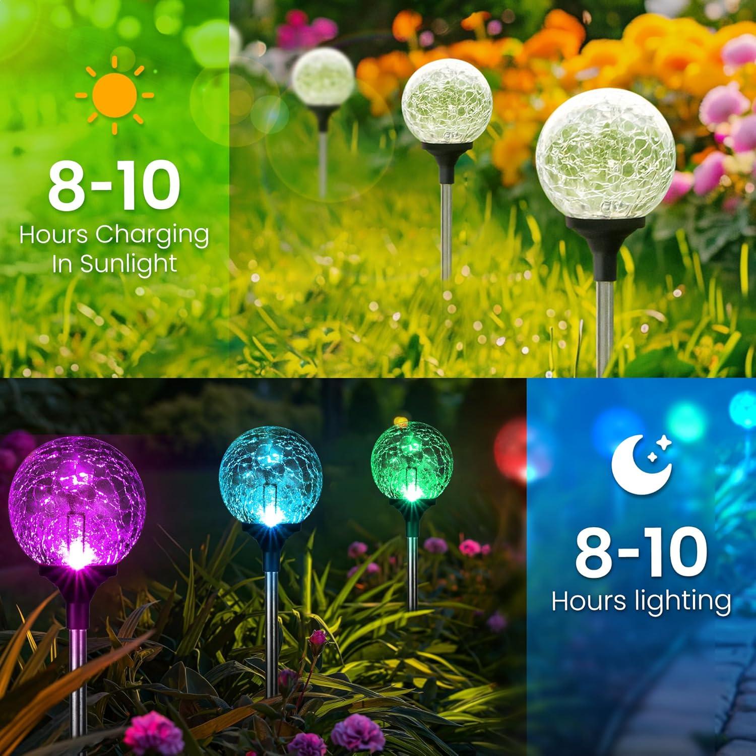 Luces de Jardín Solares GIGALUMI Paquete de 3 Multicolor