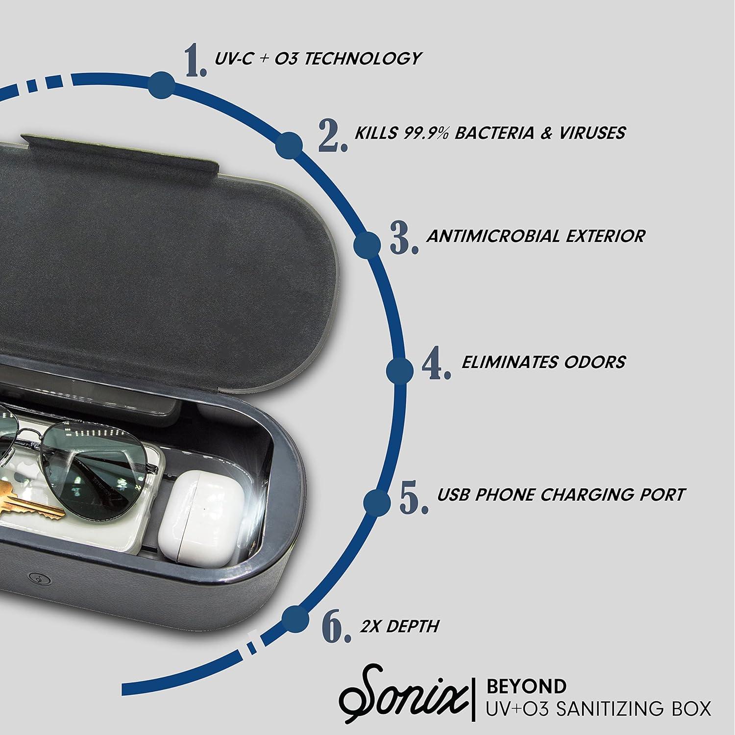 Caja Desinfectante UV+O3 Sonix Beyond - Cargador Universal Negro