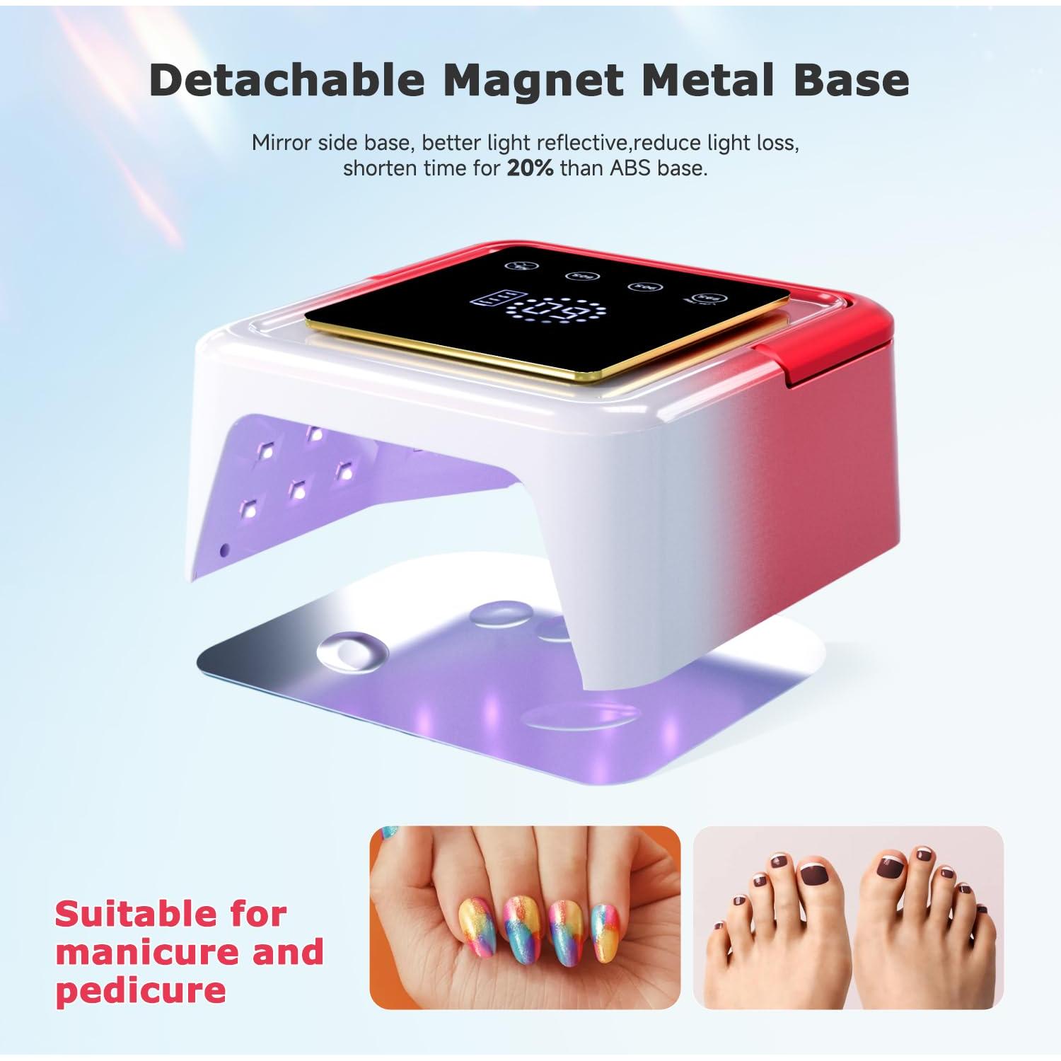 Lámpara de Uñas UV LED Inalámbrica Meremit 108W con Pantalla Táctil