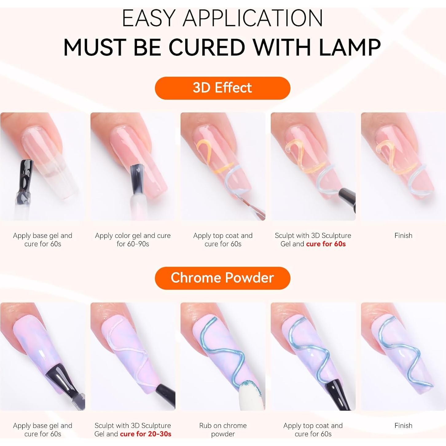 Gel de Uñas 3D Makartt 15g Transparente para Arte de Uñas