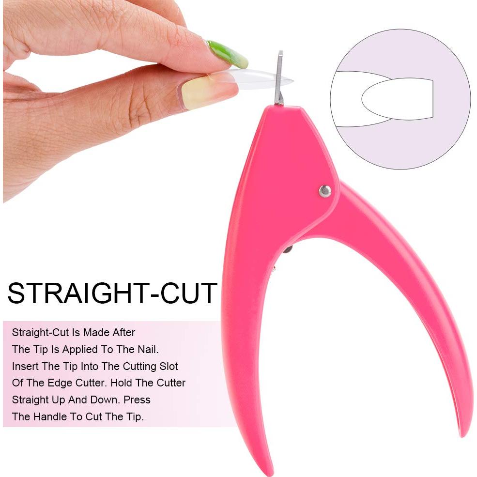 Cortador de Uñas Acrílicas Belleboost Rosa con Cuchilla Inoxidable