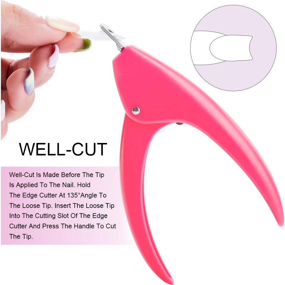 Cortador de Uñas Acrílicas Belleboost Rosa con Cuchilla Inoxidable