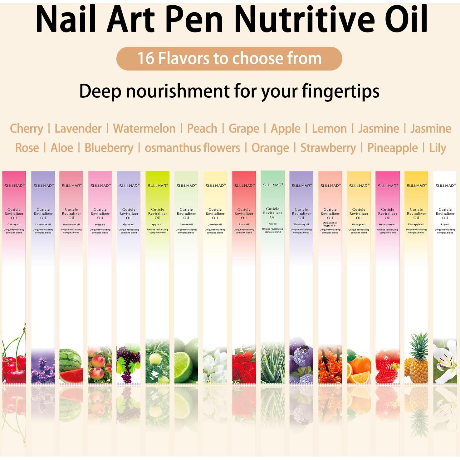 Bolígrafo Aceite Cutículas SULLMAR 28PCS Hidratante Uñas