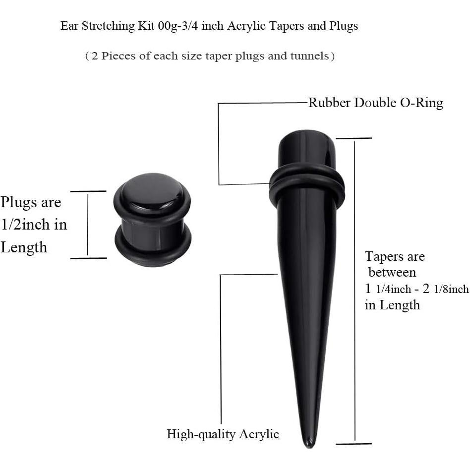 Kit de Estiramiento de Orejas Oyaface 24PC 00G-20mm Acrílico