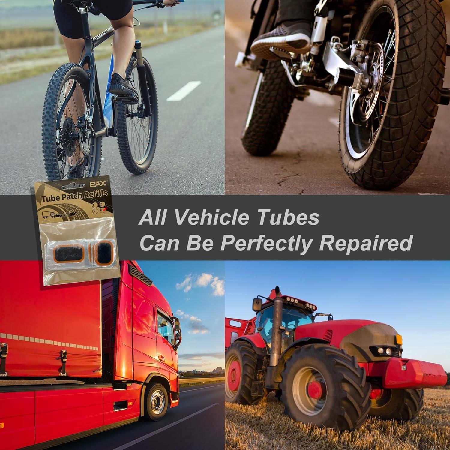 Kit de Parcheo PAX 12 Pcs para Neumáticos Bicicleta y Moto