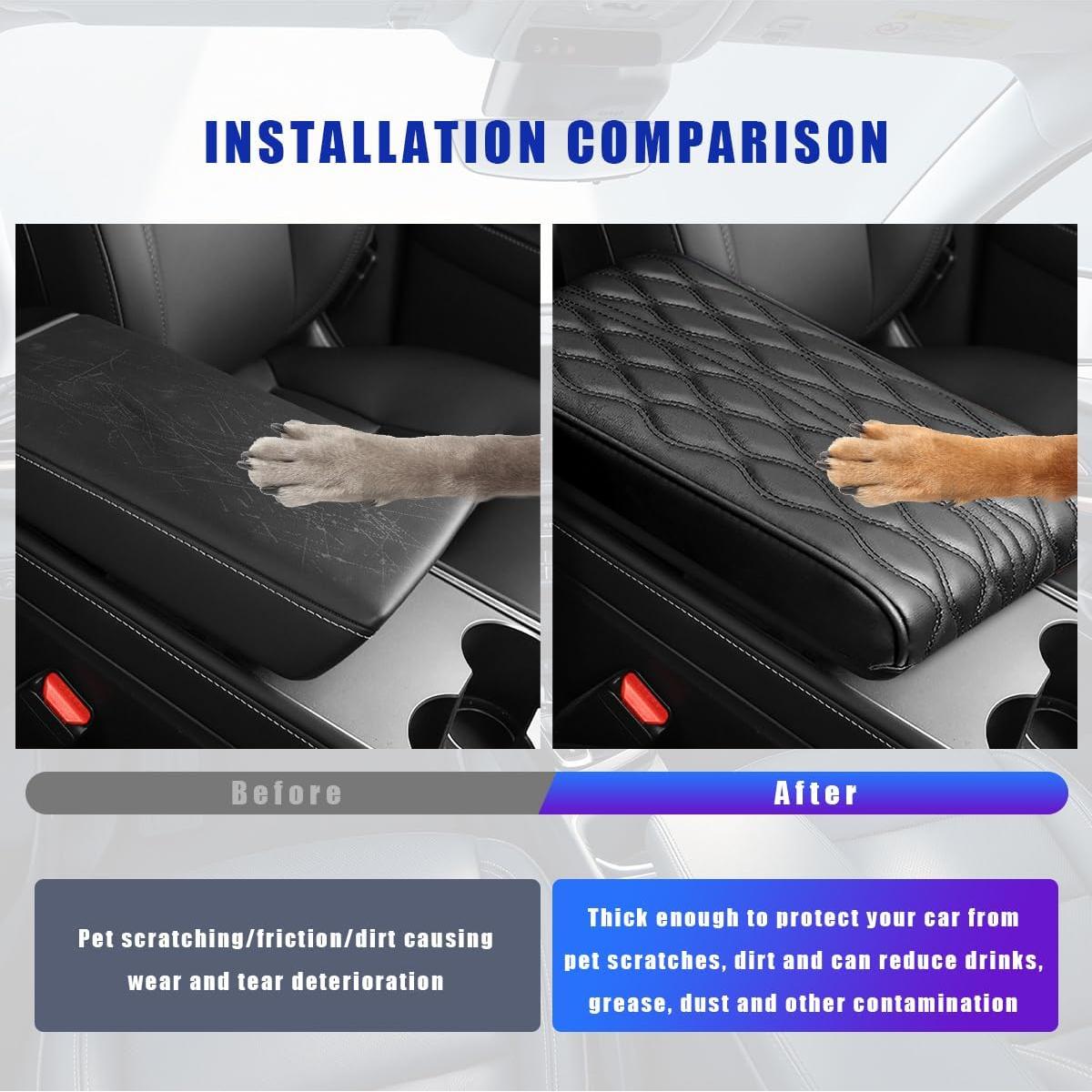 Almohadilla Reposabrazos Ziciner para Coche Negro 32x21.5cm