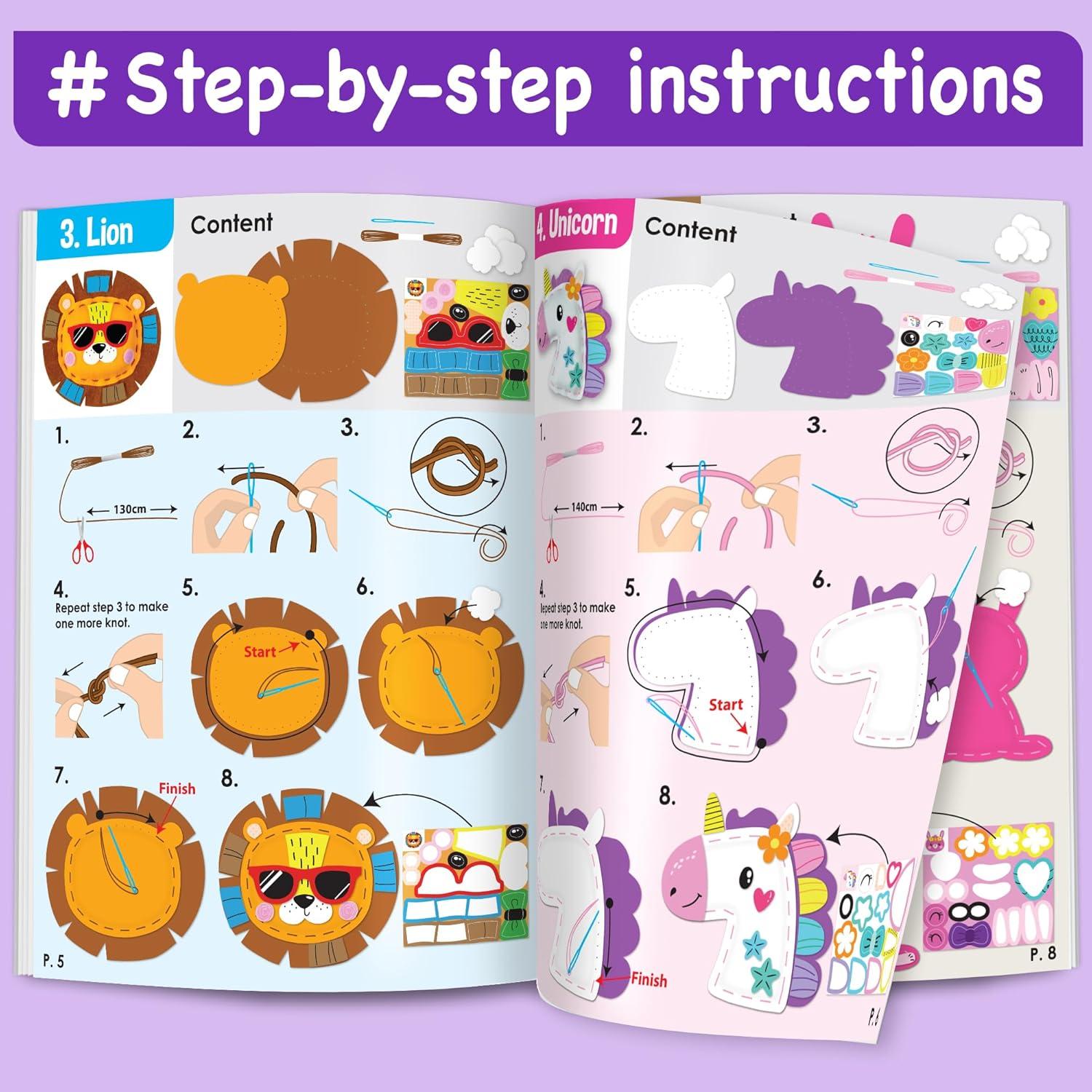 Kit de Costura EZCRA para Niños 8 en 1 - Manualidades Creativas