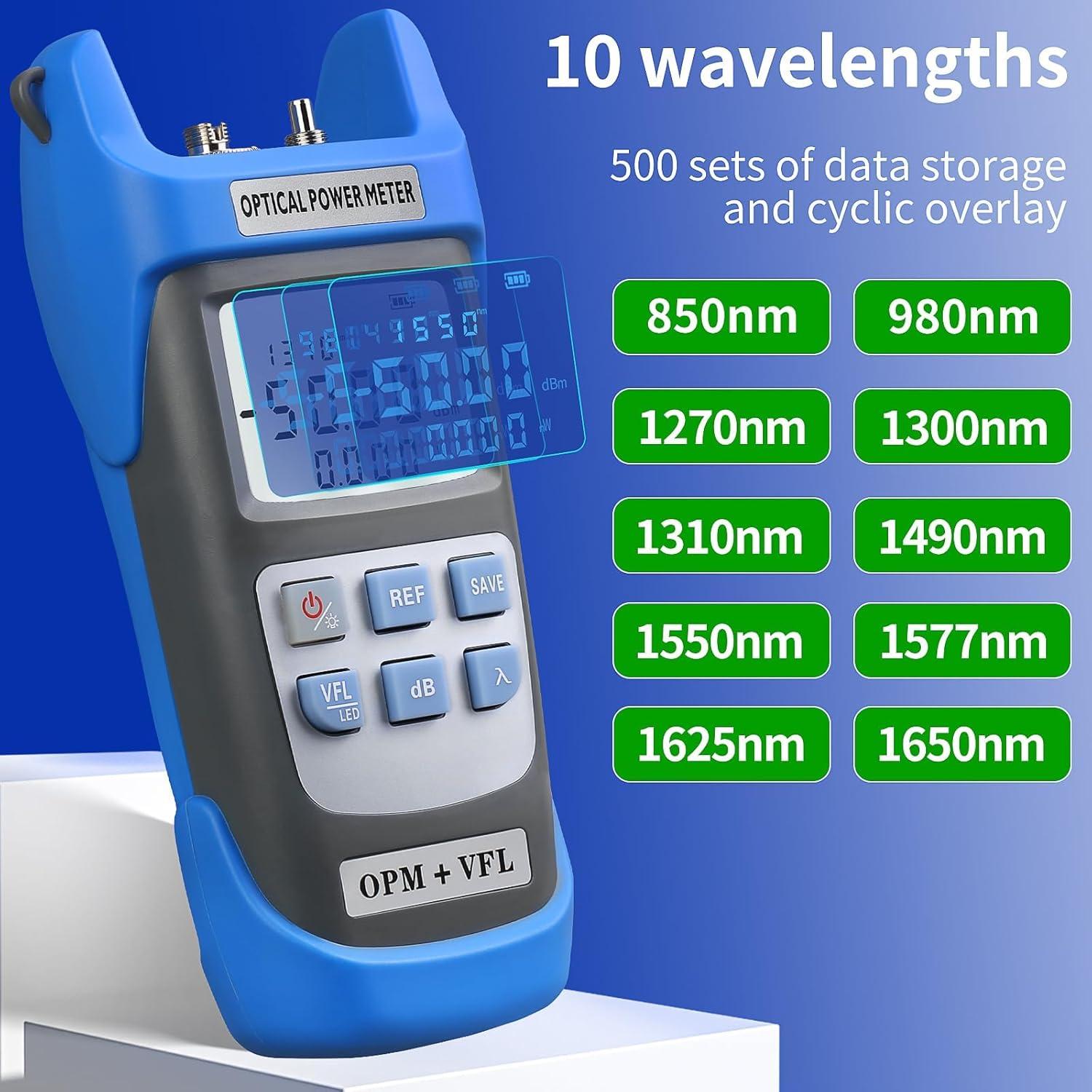 Medidor de Potencia Óptica Recargable Sumchan OPM-VFL15KM 15km