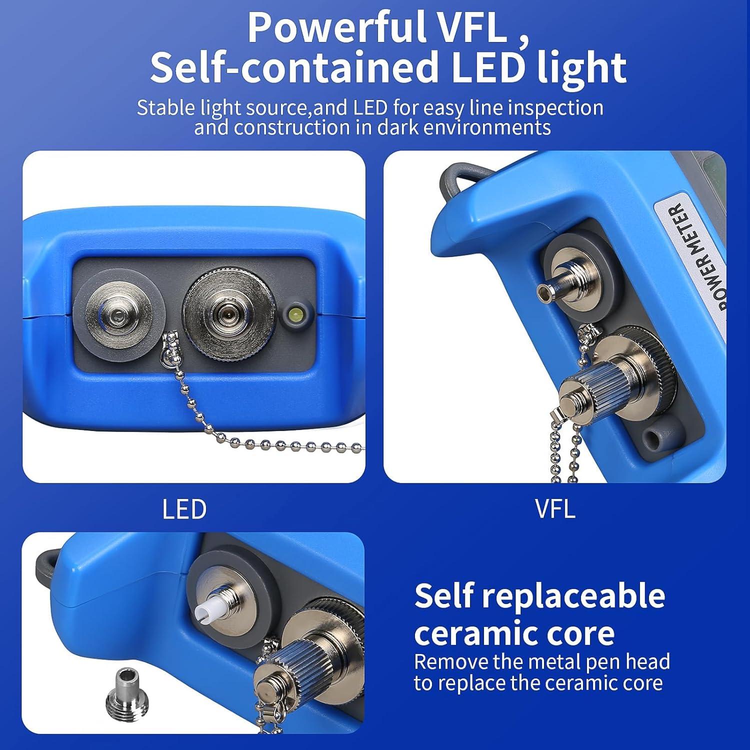 Medidor de Potencia Óptica Recargable Sumchan OPM-VFL15KM 15km