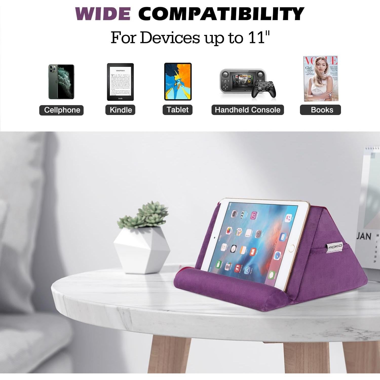 Soporte de almohada para tablet MoKo - Compatible hasta 27.94 cm
