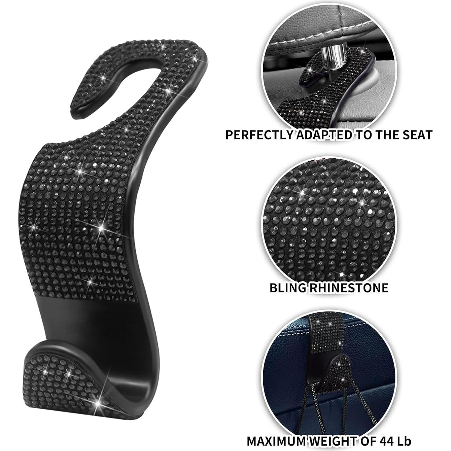 Gancho de bolso para coche Genérico Bling - 4 unidades, Negro