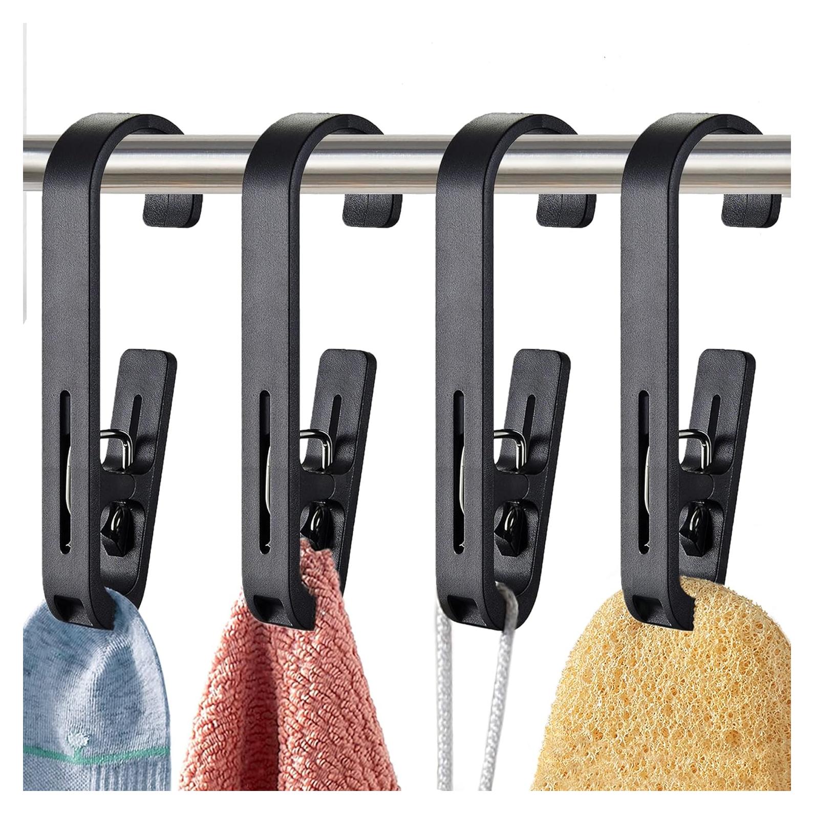Ganchos de Lavandería XoYoZo 4 Pcs Clips Organizador Negro