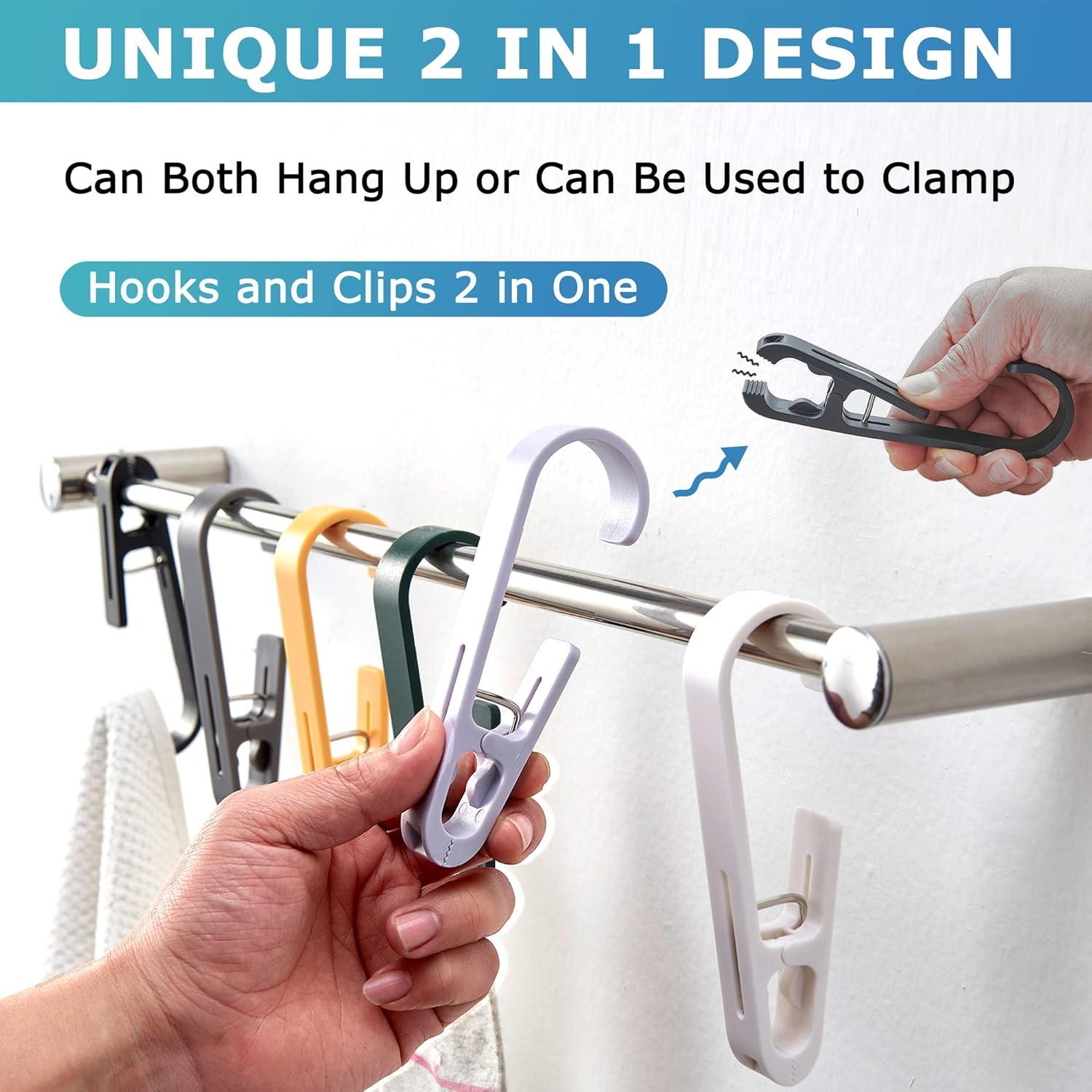 Ganchos de Lavandería XoYoZo 4 Pcs Clips Organizador Negro