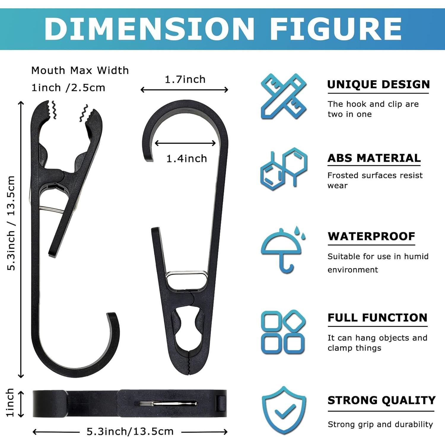 Ganchos de Lavandería XoYoZo 4 Pcs Clips Organizador Negro