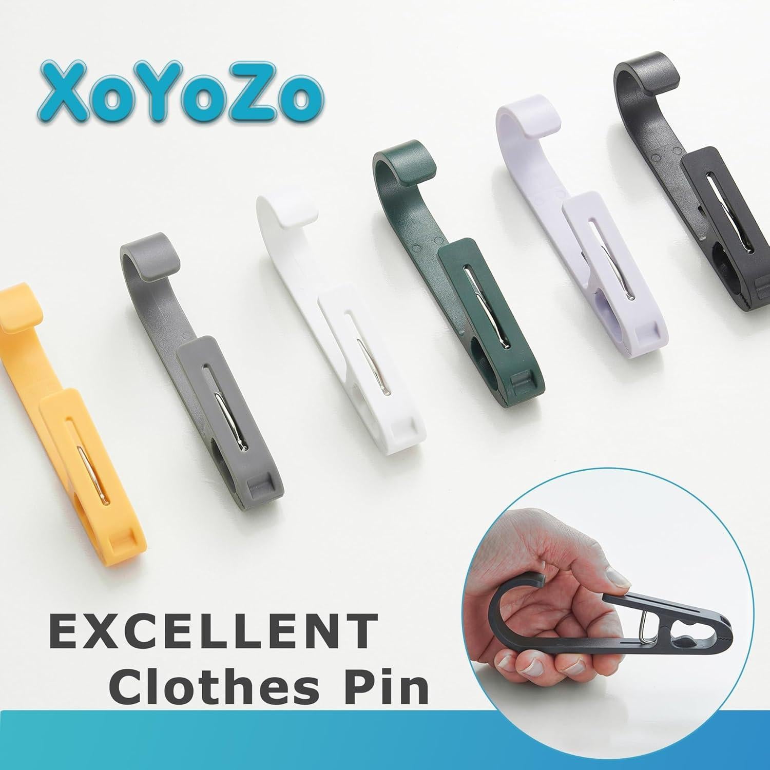 Ganchos de Lavandería XoYoZo 4 Pcs Clips Organizador Negro