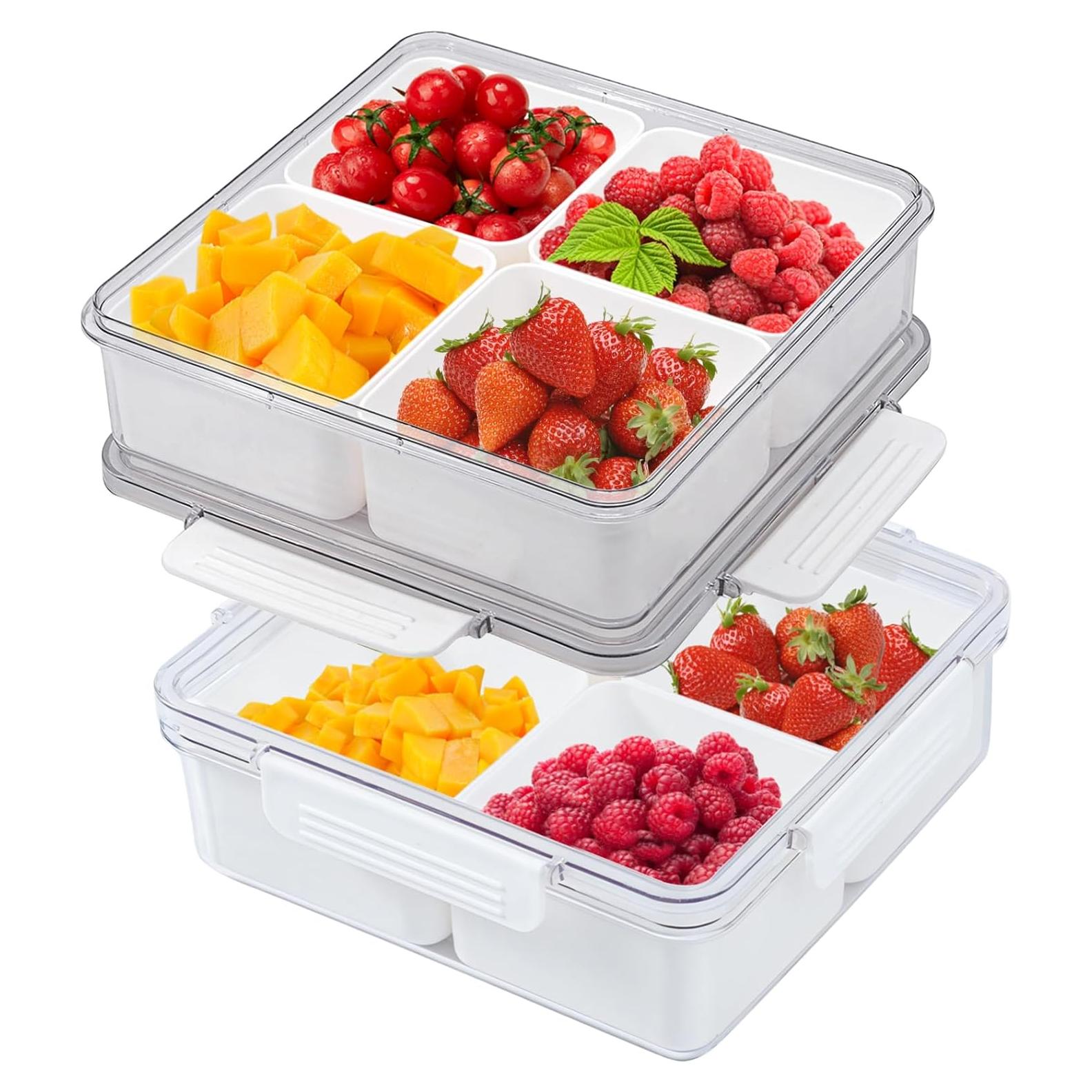 Bandeja de Verduras Dividida Eanpet 2 Pack 20cm 4 Compartimentos