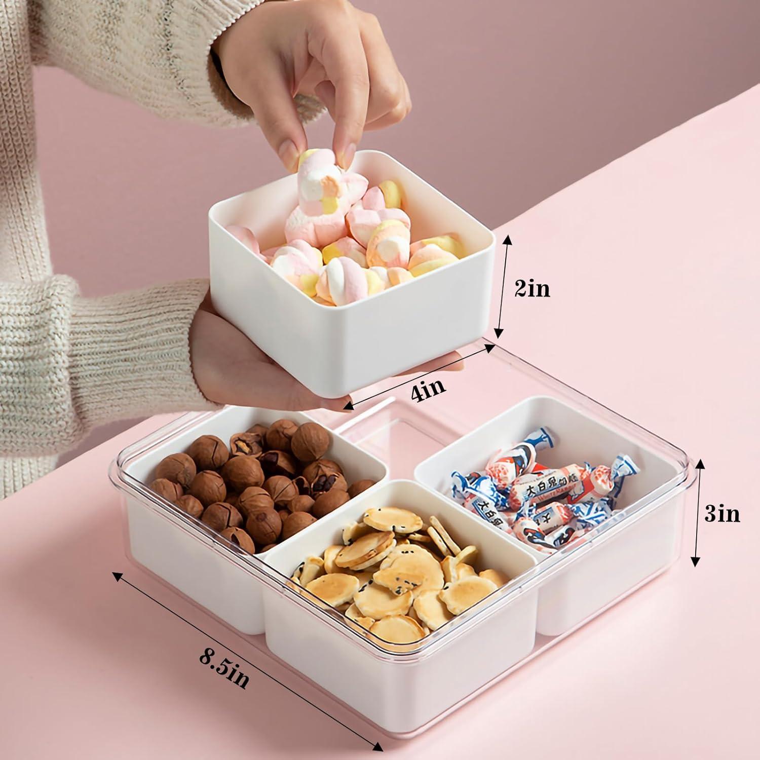 Bandeja de Verduras Dividida Eanpet 2 Pack 20cm 4 Compartimentos