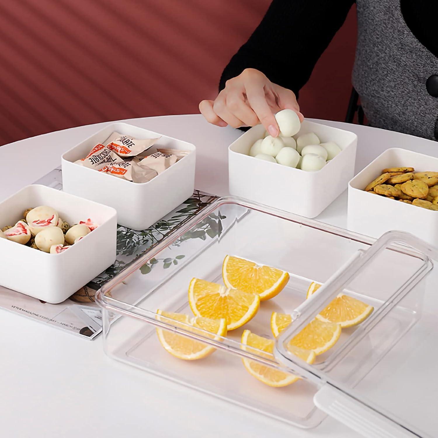 Bandeja de Verduras Dividida Eanpet 2 Pack 20cm 4 Compartimentos