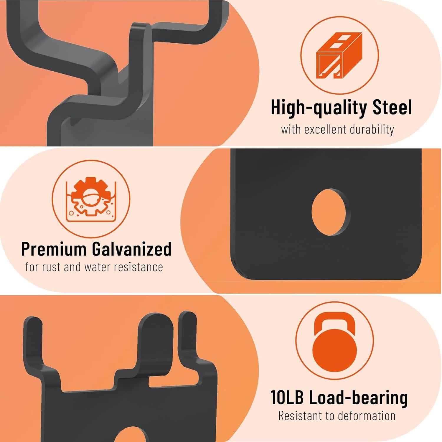 Ganchos para Tablero de Perforaciones HUHOLE - 20 Piezas - Negro