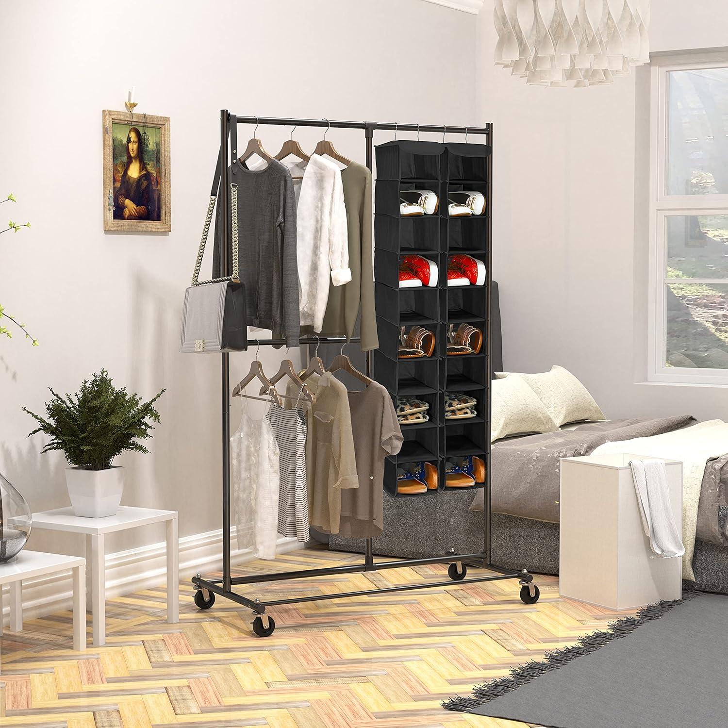 Organizador Colgante de Zapatos Simple Houseware 10 Estantes Negro