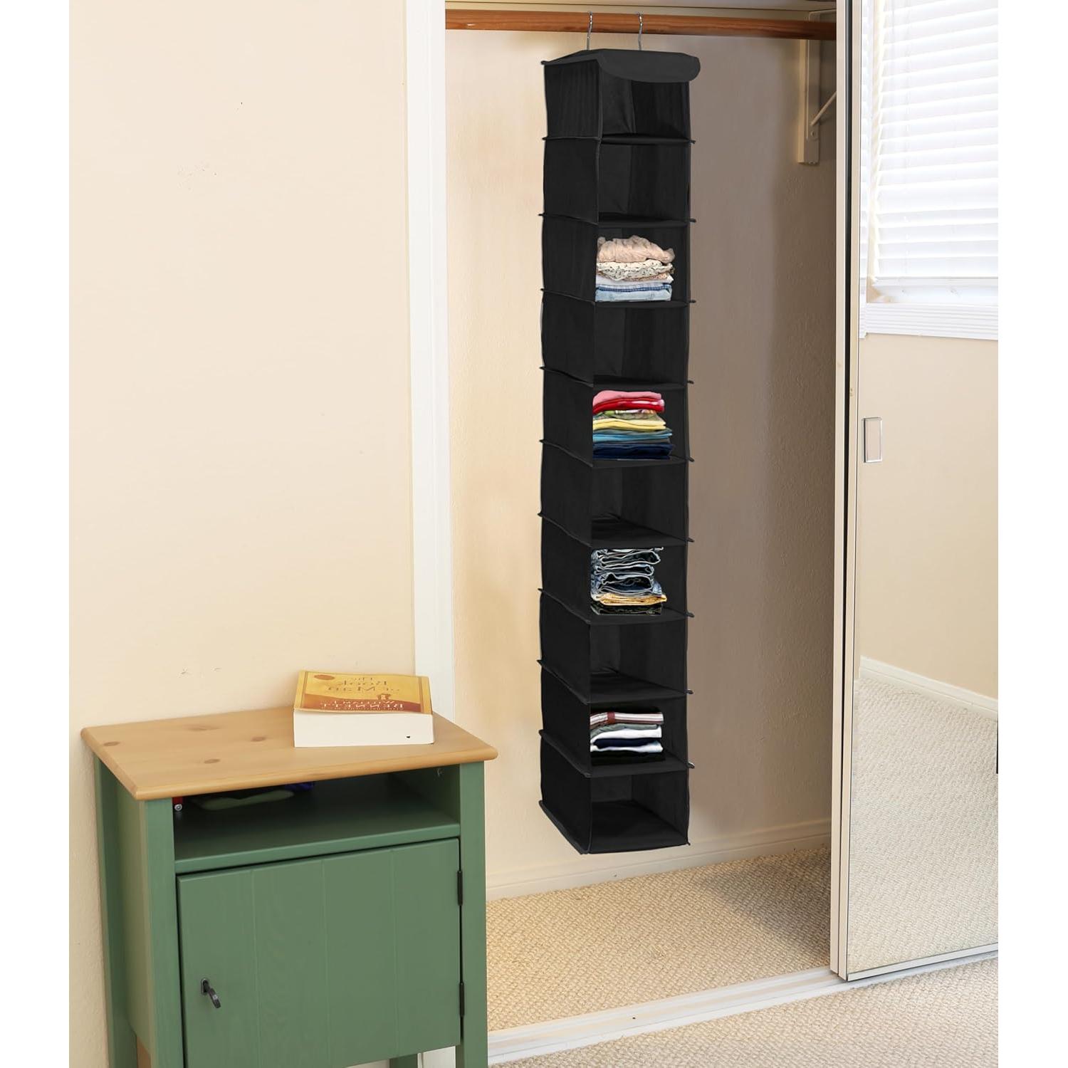 Organizador Colgante de Zapatos Simple Houseware 10 Estantes Negro