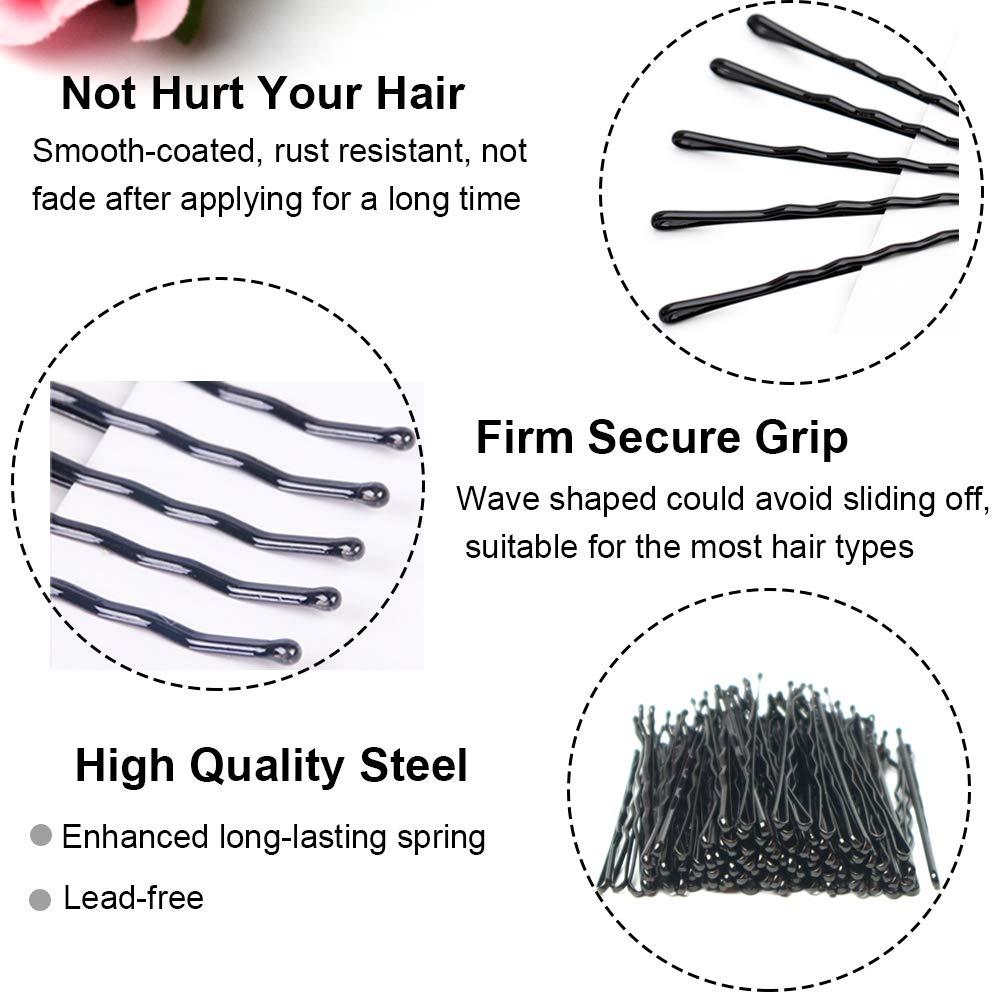 Pinzas para el cabello Maorulu negras 200 unidades 5.49 cm